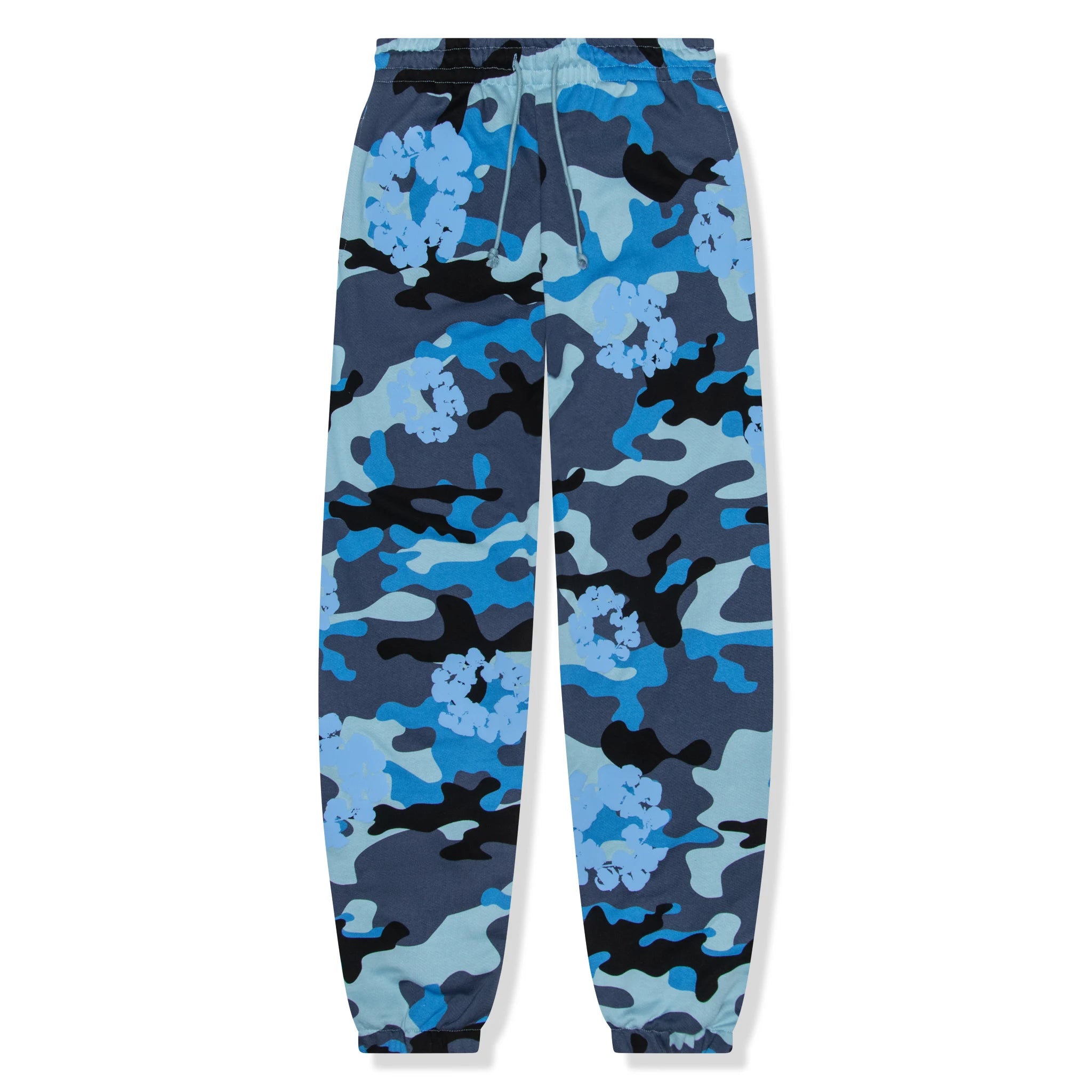 Denim Tears Blue Camo Cotton Wreath Sweatpants for Men - Comfortable Casual Joggers with Unique Design - Perfect for Streetwear, Lounge & Gym Wear