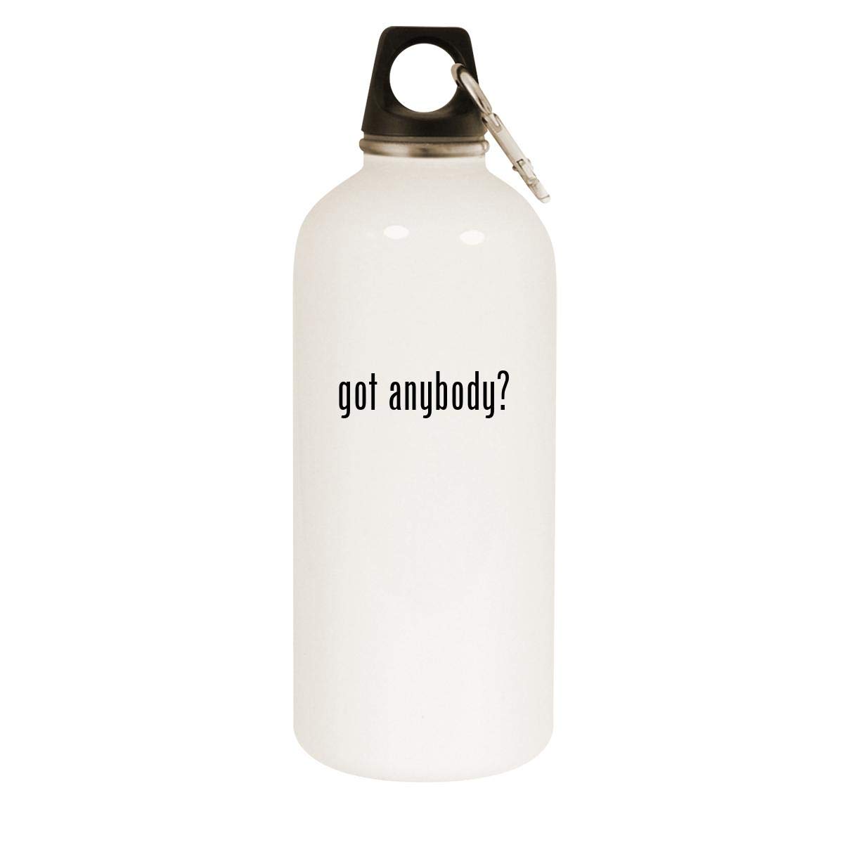 20oz Stainless Steel White Water Bottle with Carabiner Clip - Insulated Leakproof Thermos for Hiking, Gym & Outdoor Activities - BPA Free Eco-Friendly Reusable Water Container