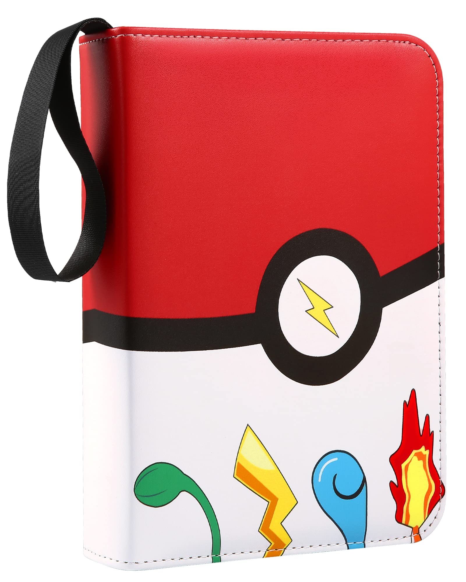 Premium 400-Capacity Trading Card Binder with 50 Removable Sleeves - 3-Ring Collector Album for Standard Size Cards (Red & White) - Perfect for Pokemon, MTG, and Sports Card Storage & Organization