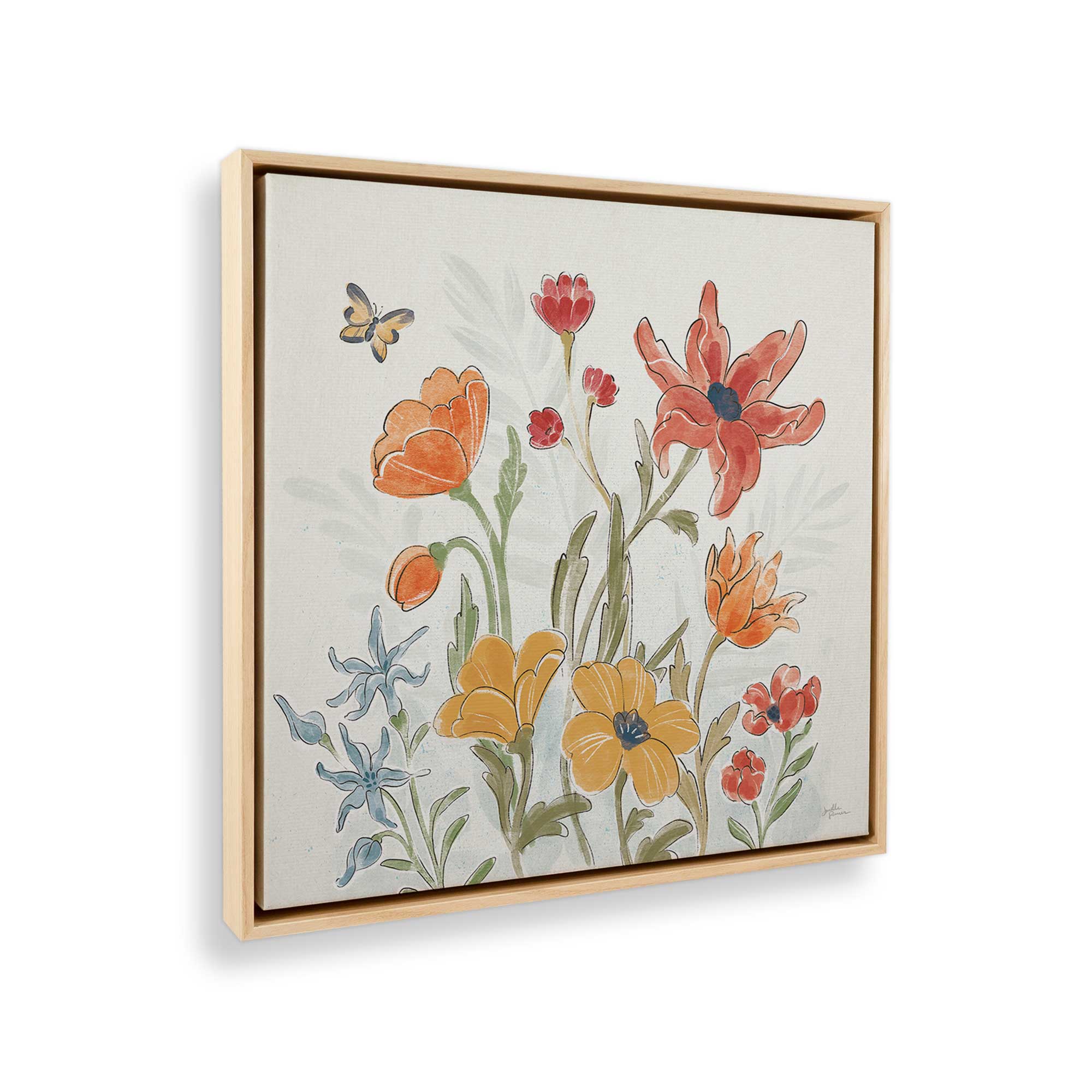 Garden Melody in Bloom IV - Floral Canvas Wall Art Print for Home & Office Decor - Perfect for Living Room, Bedroom, or Office Wall Decorations
