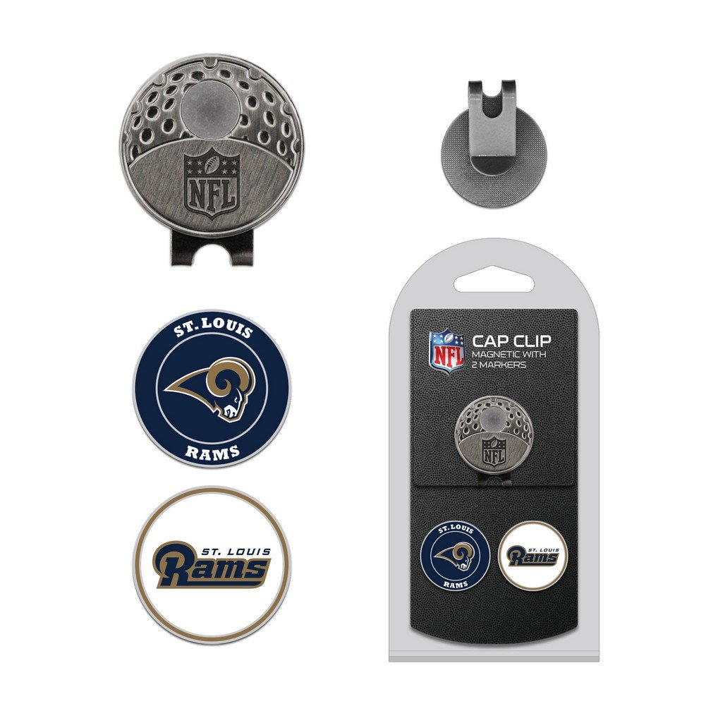 Team Golf NFL Golf Cap Clip with 2 Removable Double-Sided Enamel Magnetic Ball Markers - Easy Hat Attachment for Golfers | Perfect for Golf Course, Driving Range & Tournament Play