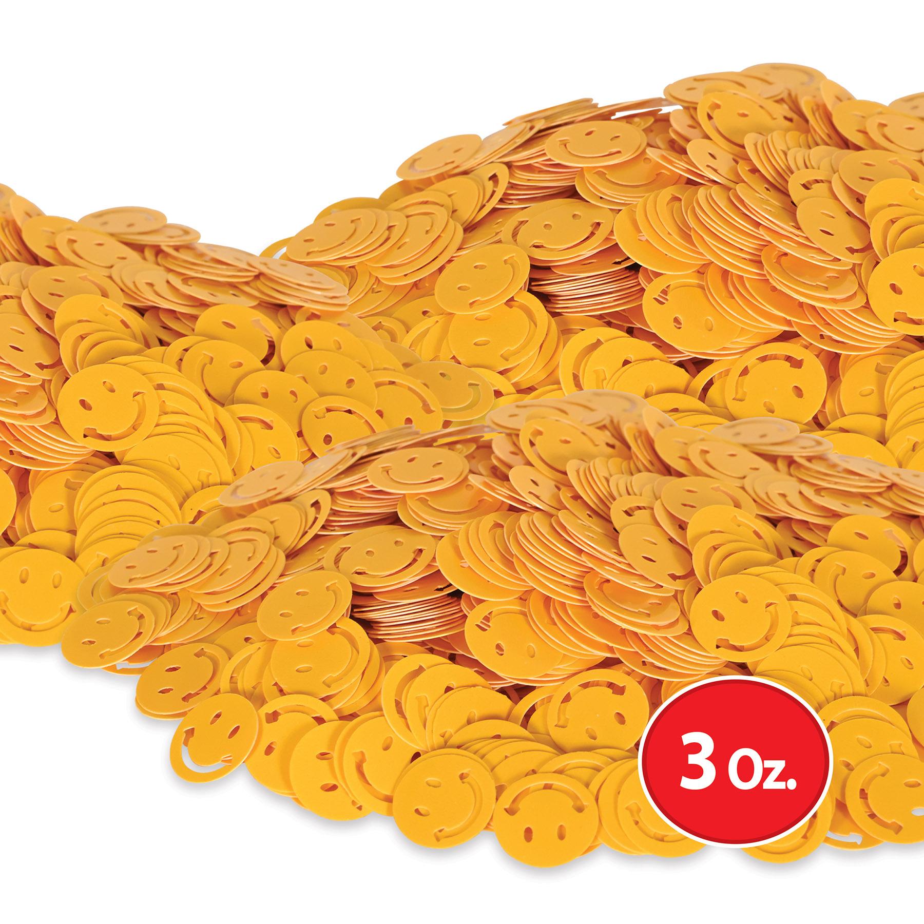 12 Pack Yellow Smiley Face Confetti - 1 Oz per Pack - Perfect for Birthday Parties, Baby Showers & Celebrations
