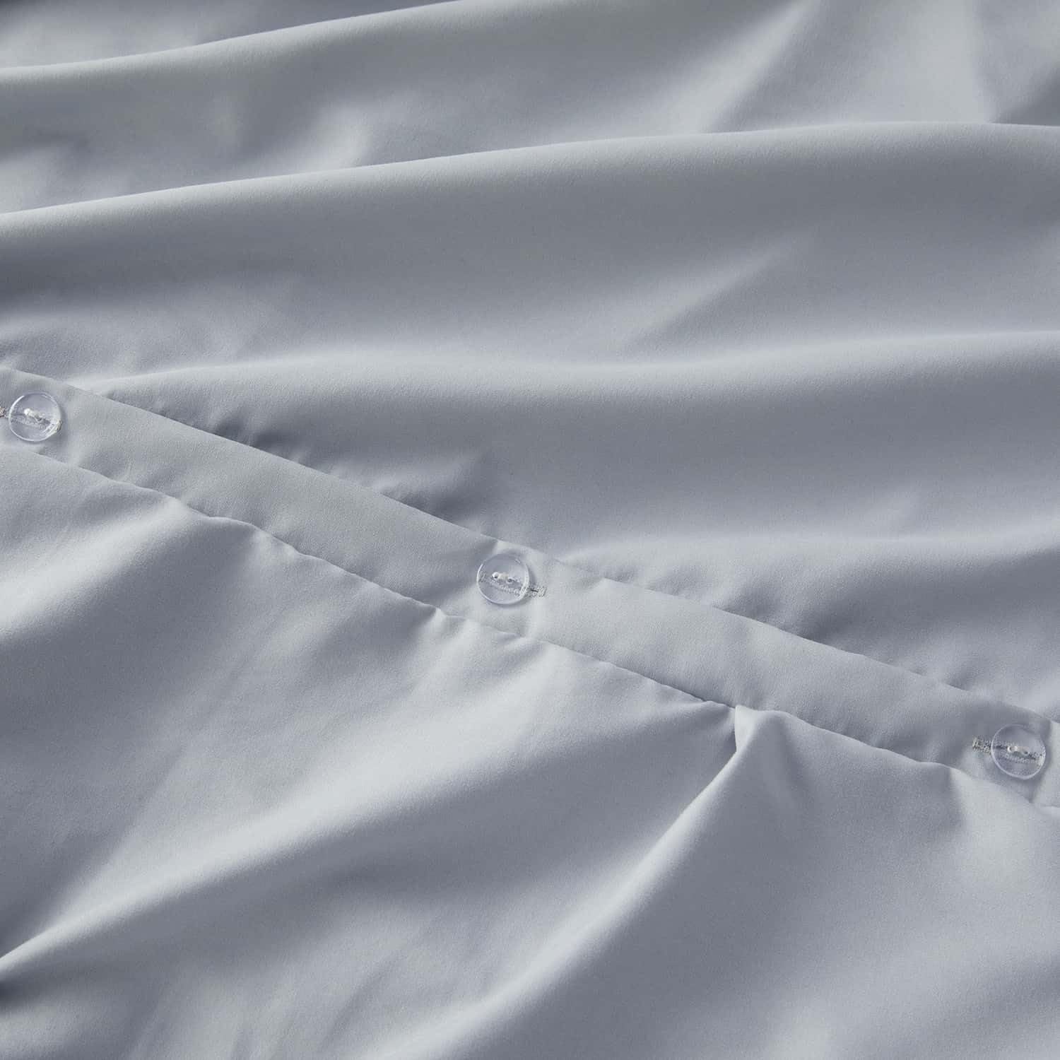 Nestl Steel Blue Queen Size Duvet Cover Set - 3 Piece Double Brushed Pintuck Duvet Cover with Button Closure (90x90 inches) & 2 Pillow Shams | Soft Luxury Bedding for Master Bedroom, Guest Room & Hotel Use