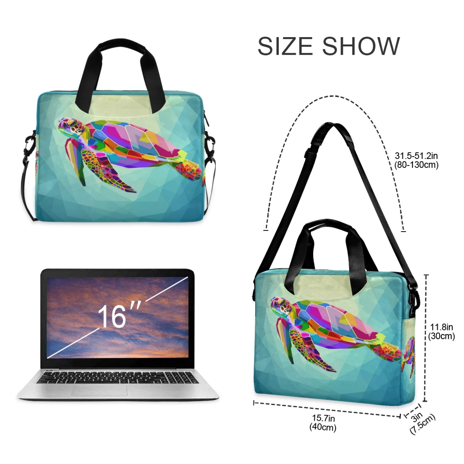 Stylish 13-15.6 Inch Laptop Bag with Shoulder Strap - Durable Polyester Laptop Sleeve Case for Men, Women & Students - Perfect for Work, School & Travel