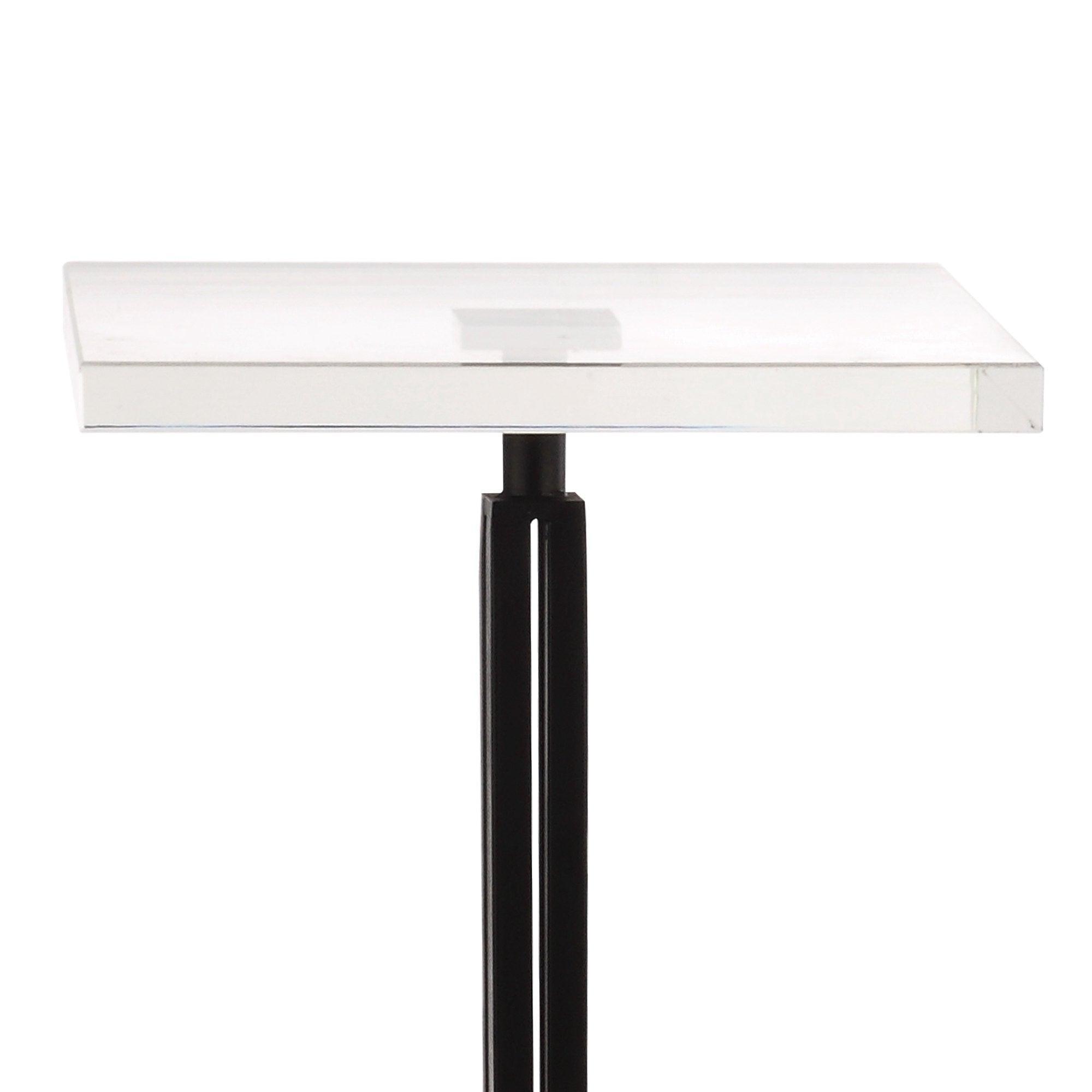 Modern Black Square Side Table with Marble Base - Stylish End Table for Living Room, Bedroom & Office Decor