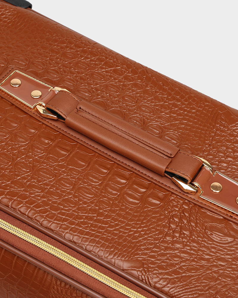 Apollo 2-Piece Luggage Set in Caramel Brown - Lightweight Spinner Suitcase for Travel, Business Trips & Vacations