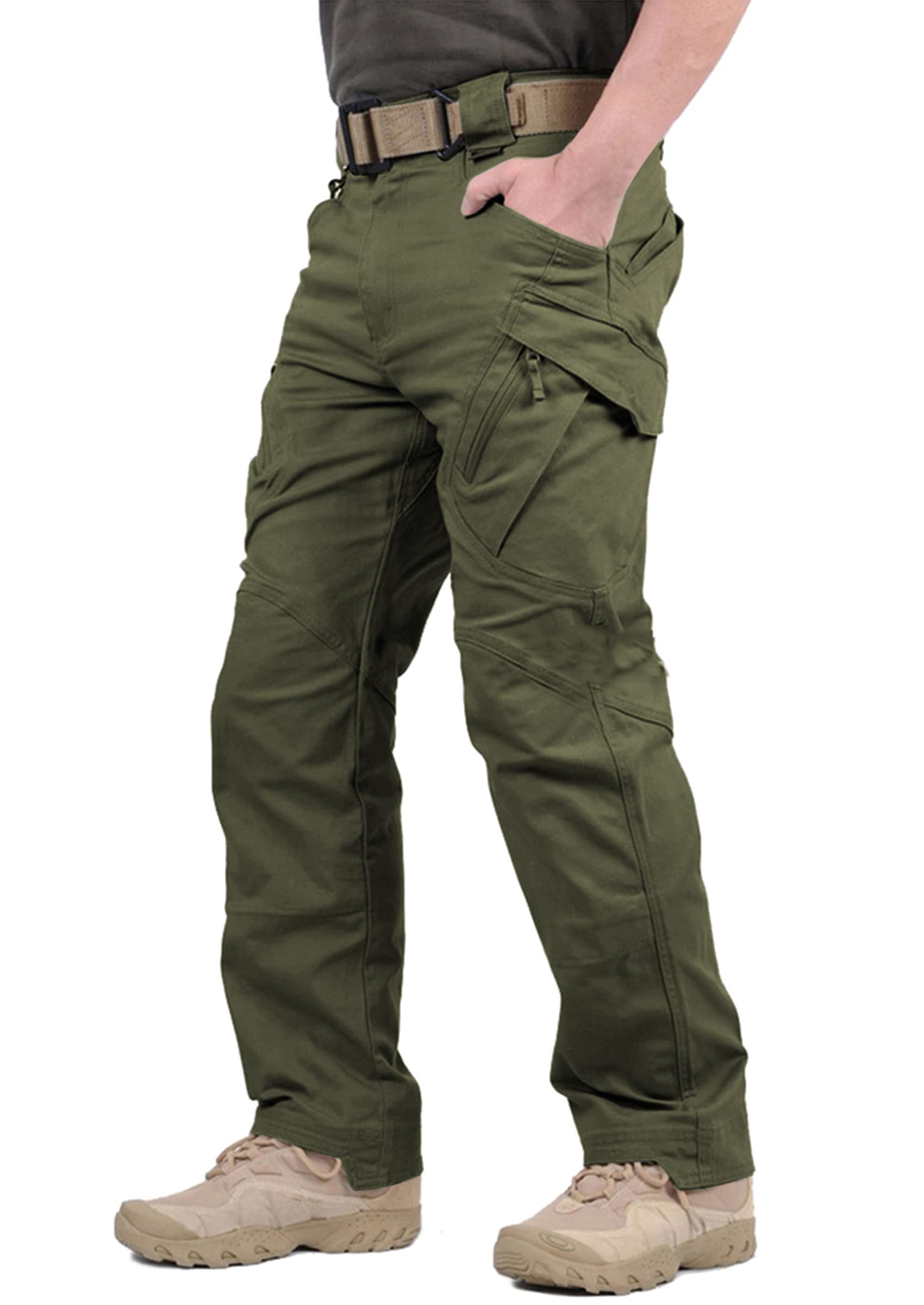 Raleude Men's Tactical Cargo Pants - Lightweight Rip-Stop Military Work Pants for Outdoor Fitness & Casual Wear | Perfect for Hiking, Camping & Everyday Use