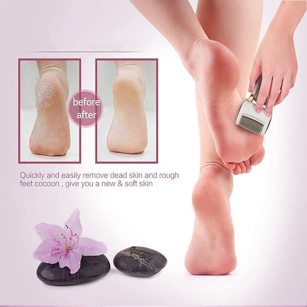 USB Rechargeable Electric Callus Remover - Adjustable Speed Foot File with Replacement Sandpaper Disks for Dead Hard Dry Skin | Professional Pedicure Tool for Men & Women | Perfect for Home Spa & Pedicure Care