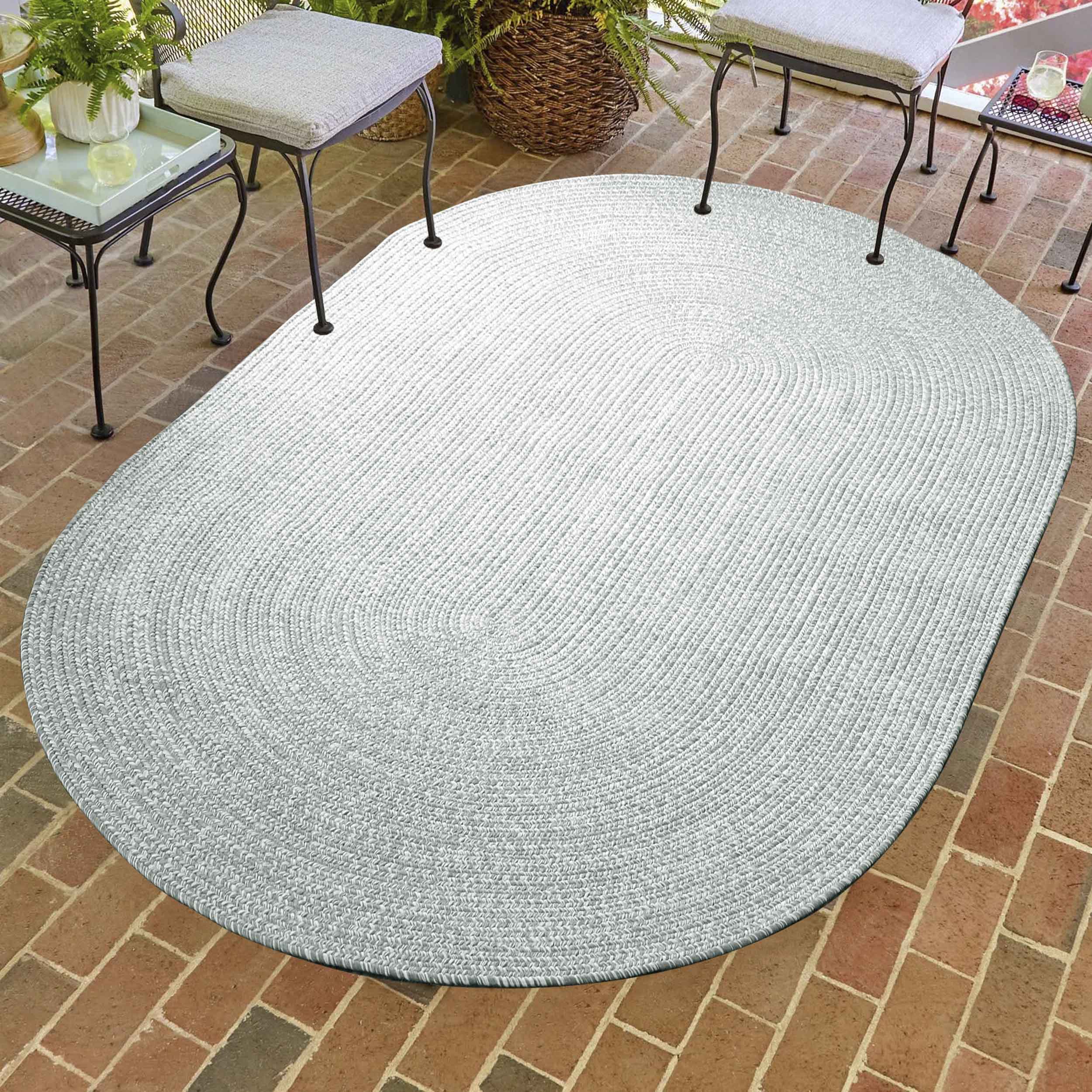 Reversible Braided Area Rug - Non-Slip Two Tone Indoor/Outdoor Rug for Living Room, Bedroom, Patio - Soft & Durable Home Decor