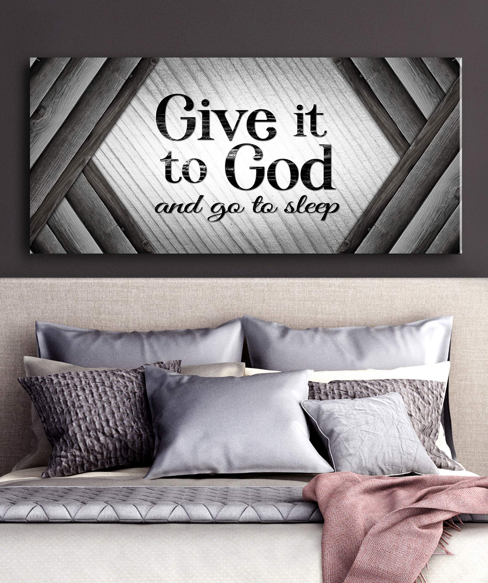 Christian Wall Art - Give It to God Sign for Bedroom & Farmhouse Decor