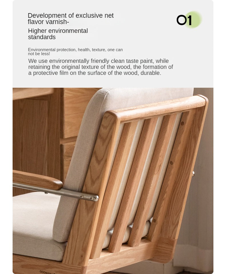 Premium Oak Solid Wood Office Chair with Lumbar Support - Ergonomic Design for Home & Office Workspaces, Conference Rooms, and Study Areas