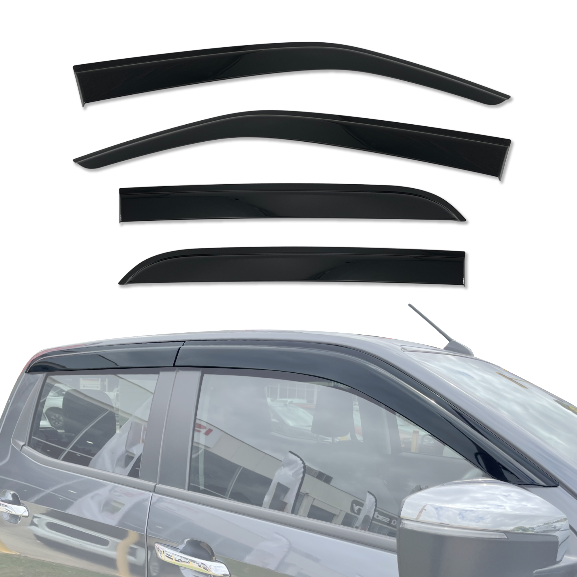 Premium Injection Weather Shields for ISUZU D-MAX DMAX Dual Cab (2020-Present) - Durable Rain Guards & Window Deflectors for All-Weather Protection & Off-Road Adventures