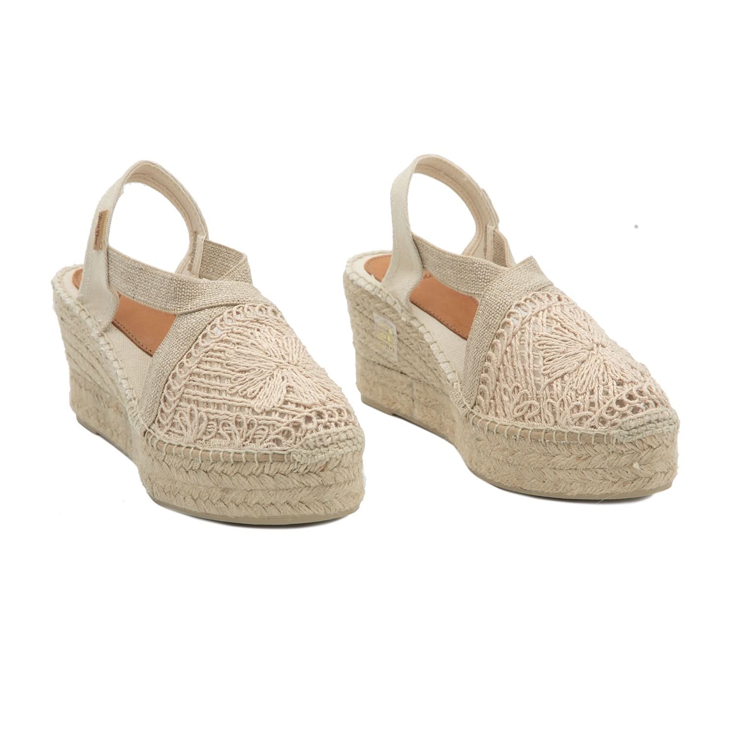 Women's Crochet Fabric Wedge Espadrilles - Thalia Style Summer Sandals for Beach, Vacation & Casual Outfits