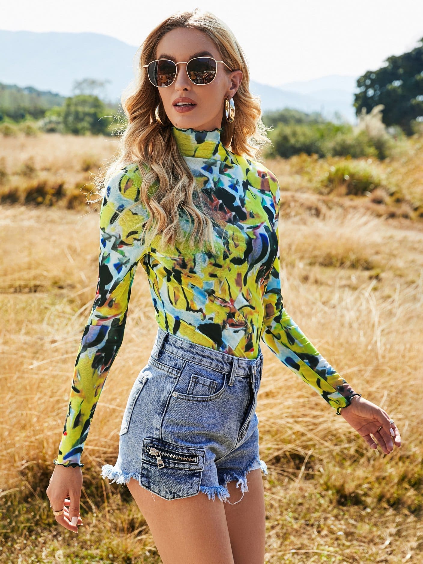 Lovevop Women's Autumn Fashion Fitted Printed Basic T-Shirt | Casual Wear, Layering, Everyday Outfits