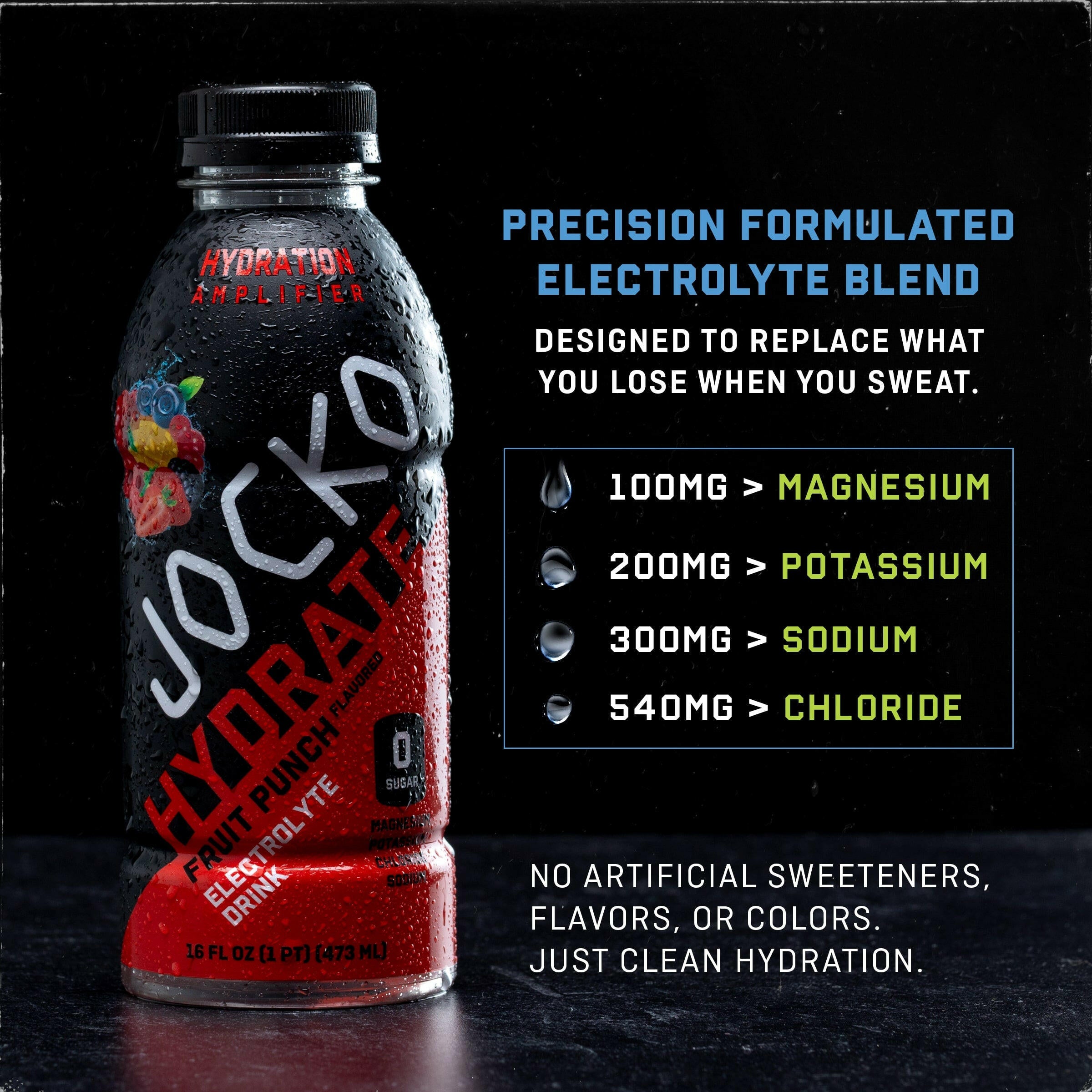 JOCKO HYDRATE Electrolyte Drink Mix - Sugar Free Hydration Powder for Workout, Gym & Recovery - Best for Athletes, Fitness & Active Lifestyle - Perfect for Post-Workout, Hiking & Sports