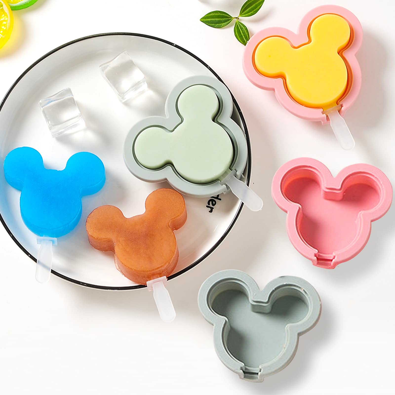 BPA-Free Silicone Popsicle Molds Set - Reusable Ice Pop & Cake Pop Molds with Lids and Sticks, Non-Toxic Cartoon Ice Cream Molds for Kids - Perfect for Summer Treats, Birthday Parties, and DIY Frozen Desserts