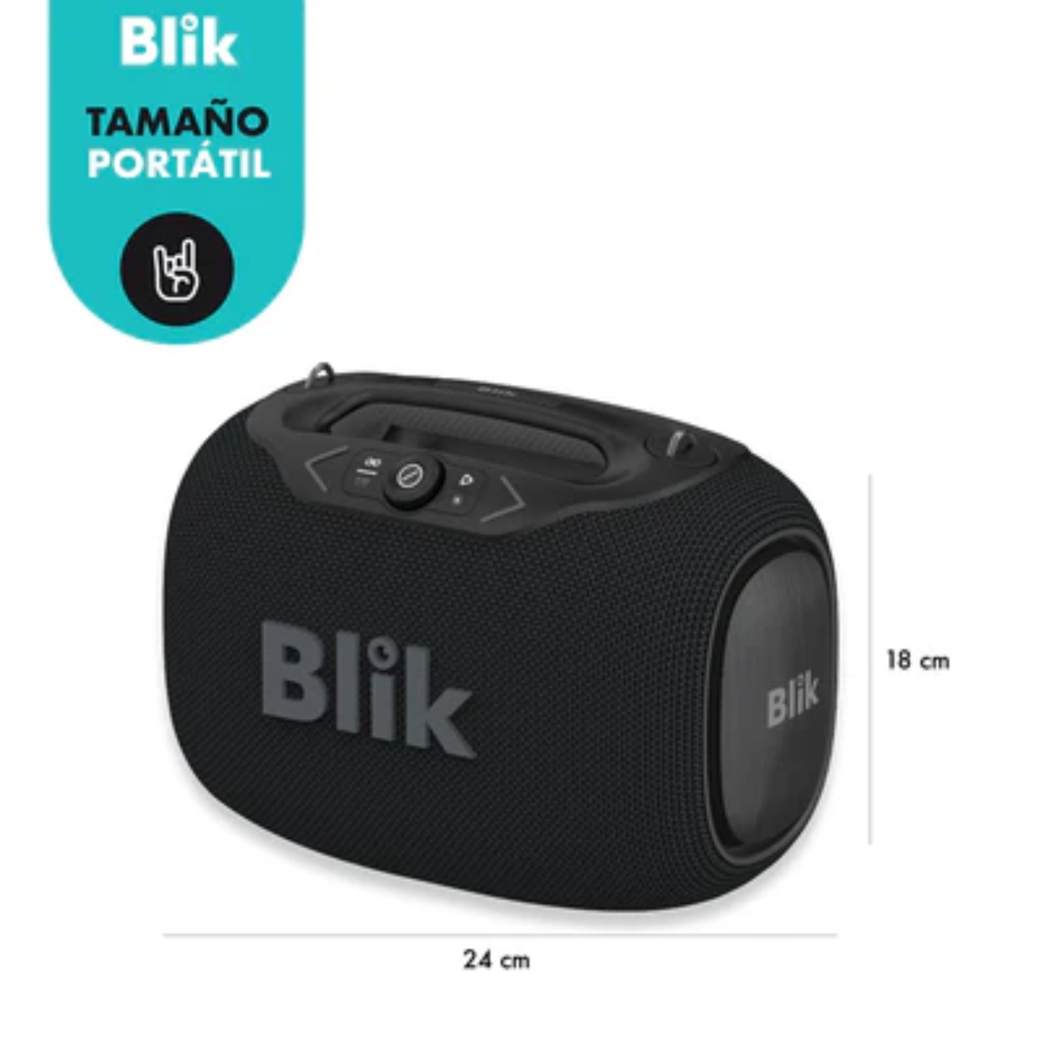 Blik PartyBass120 Portable Bluetooth Speaker with Powerful Bass - Black | Perfect for Outdoor Parties, Beach Trips & Home Entertainment