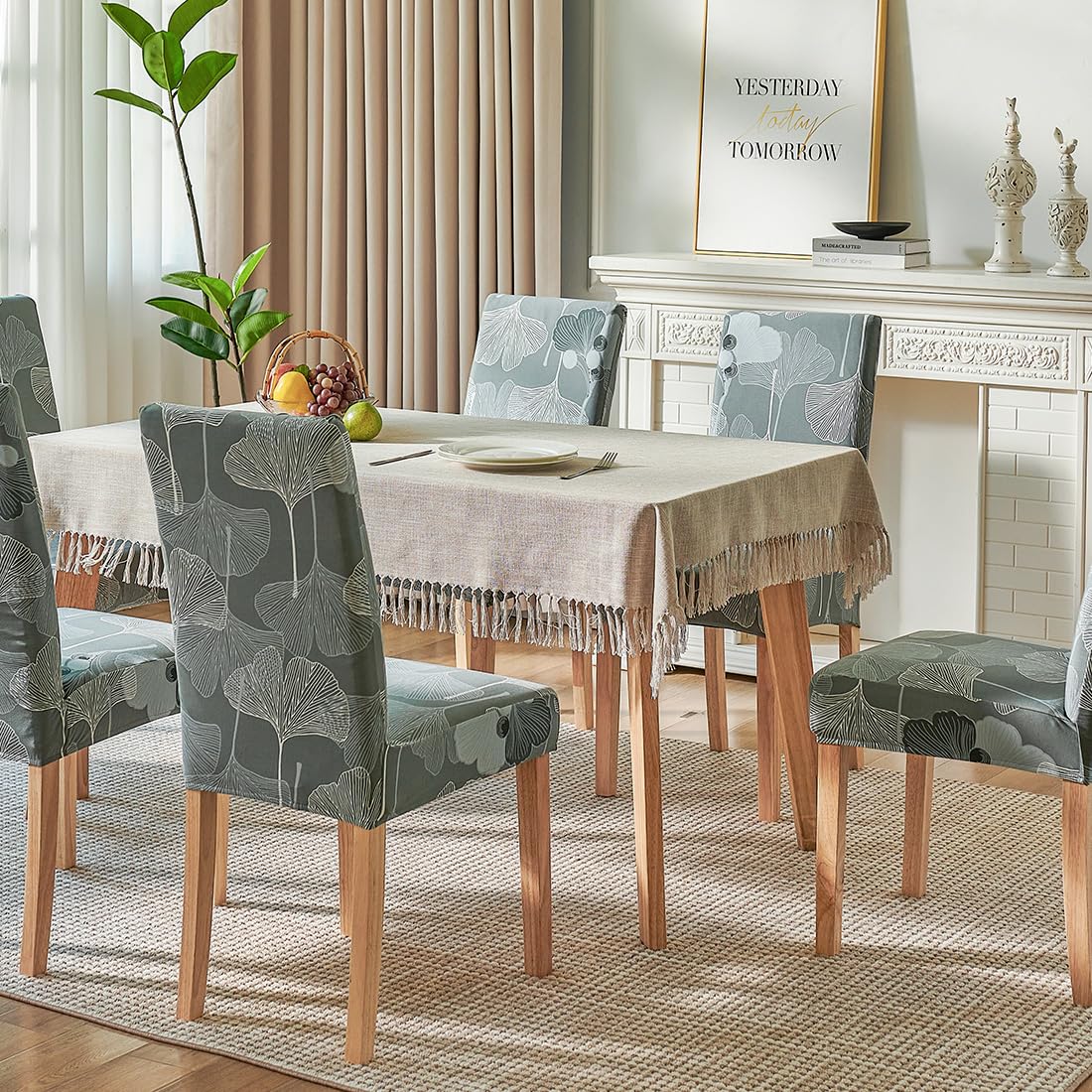 Stretch Dining Chair Covers 4 Pack - Washable Spandex Parsons Chair Slipcovers for Kitchen, Dining Room - Blue Elastic Chair Covers for Home Decor, Parties & Events - Perfect for Everyday Use, Holiday Gatherings & Formal Occasions