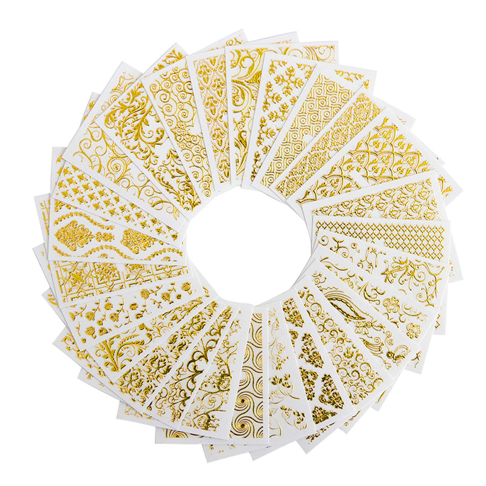 EXCLUZO 20 Sheets 3D Nail Art Stickers - Gold Glitter Nail Decals with Adhesive Flower Vine Designs for Manicure & Salon Use - Perfect for DIY Nail Art at Home, Parties, and Special Occasions