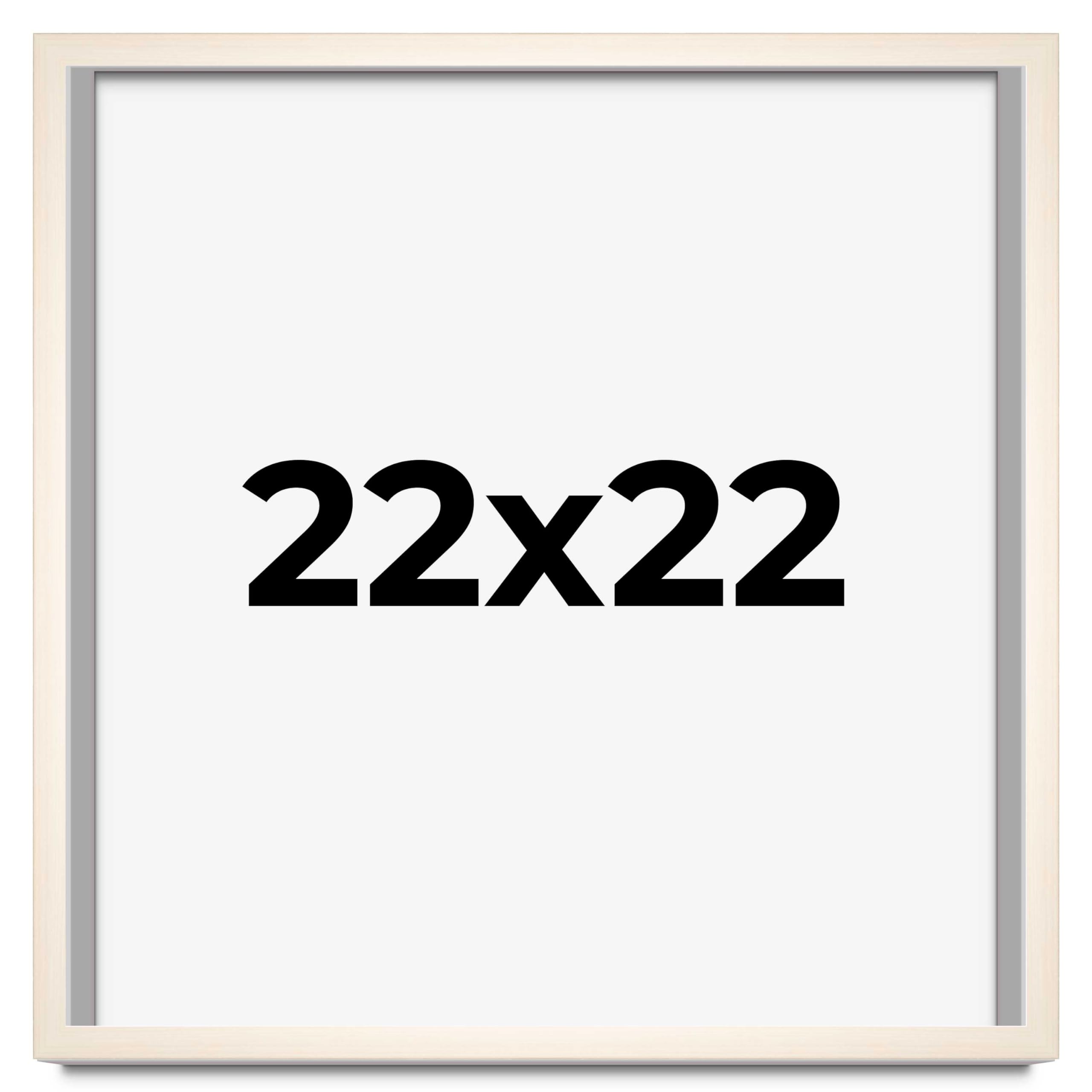 CountryArtHouse 22x22 Inch Whitewashed Solid Wood Picture Frame - 0.8125 Inch Moulding Width with UV Acrylic Plexiglass, Acid-Free Foam Board Backing & Hanging Hardware - Perfect for Wall Art, Family Photos, and Home Decor