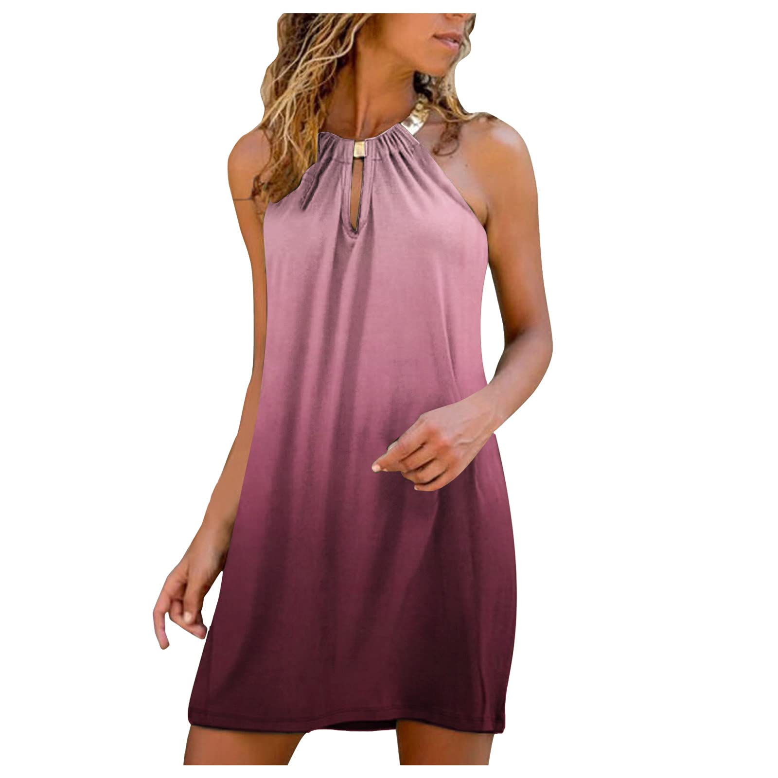 Elegant Smooto Wedding Guest Dress for Women - Summer Short Sleeve V-Neck Criss Cross Midi Flared A-Line Dress with Sexy Keyhole Detail (Red, Size 8 XL) | Perfect for Beach Weddings, Garden Parties & Cocktail Events