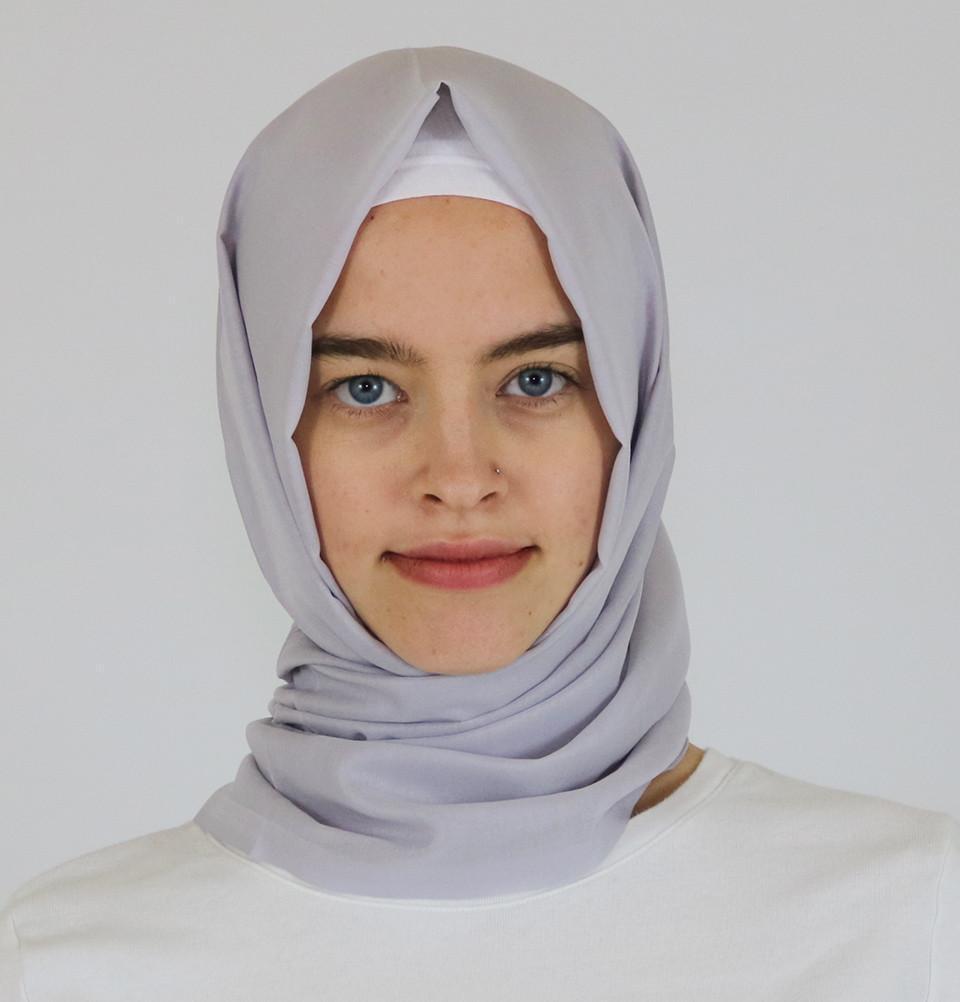 Aker Ince Premium Hijab Shawl #371 - Light Grey Scarf for Women, Soft & Breathable Muslim Headscarf - Perfect for Daily Wear, Prayer, and Special Occasions