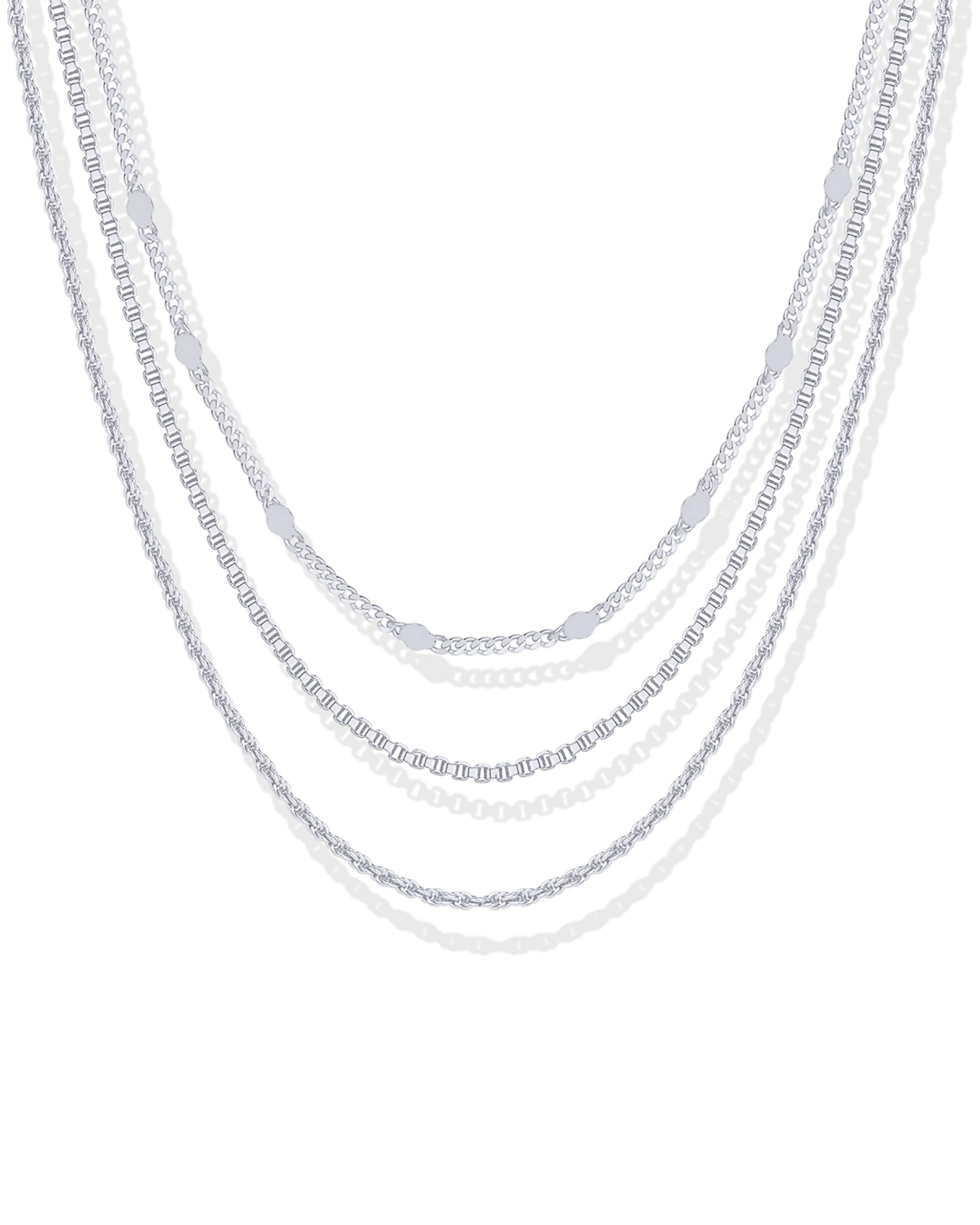PAVOI 14K Gold Plated Layered Necklace Set for Women - Satellite, Box & Rope Chain Necklaces | Perfect for Layering, Everyday Wear & Gift Giving