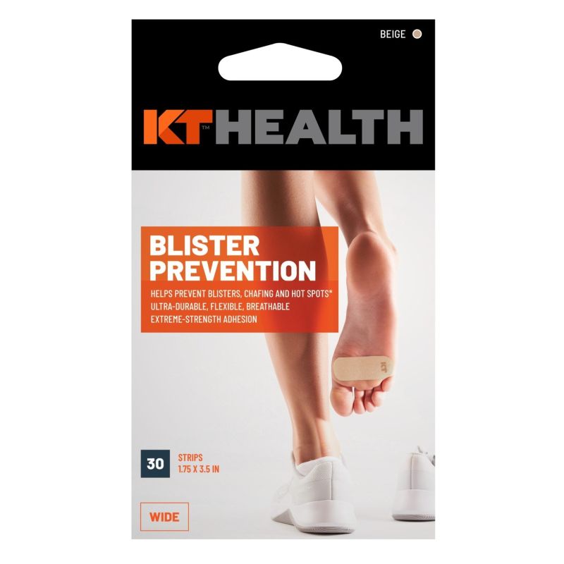 KT Tape Blister Prevention Wide Tape - 30 Strips | Athletic Sports Support for Running, Hiking & Workout | Breathable & Water-Resistant First Aid Tape