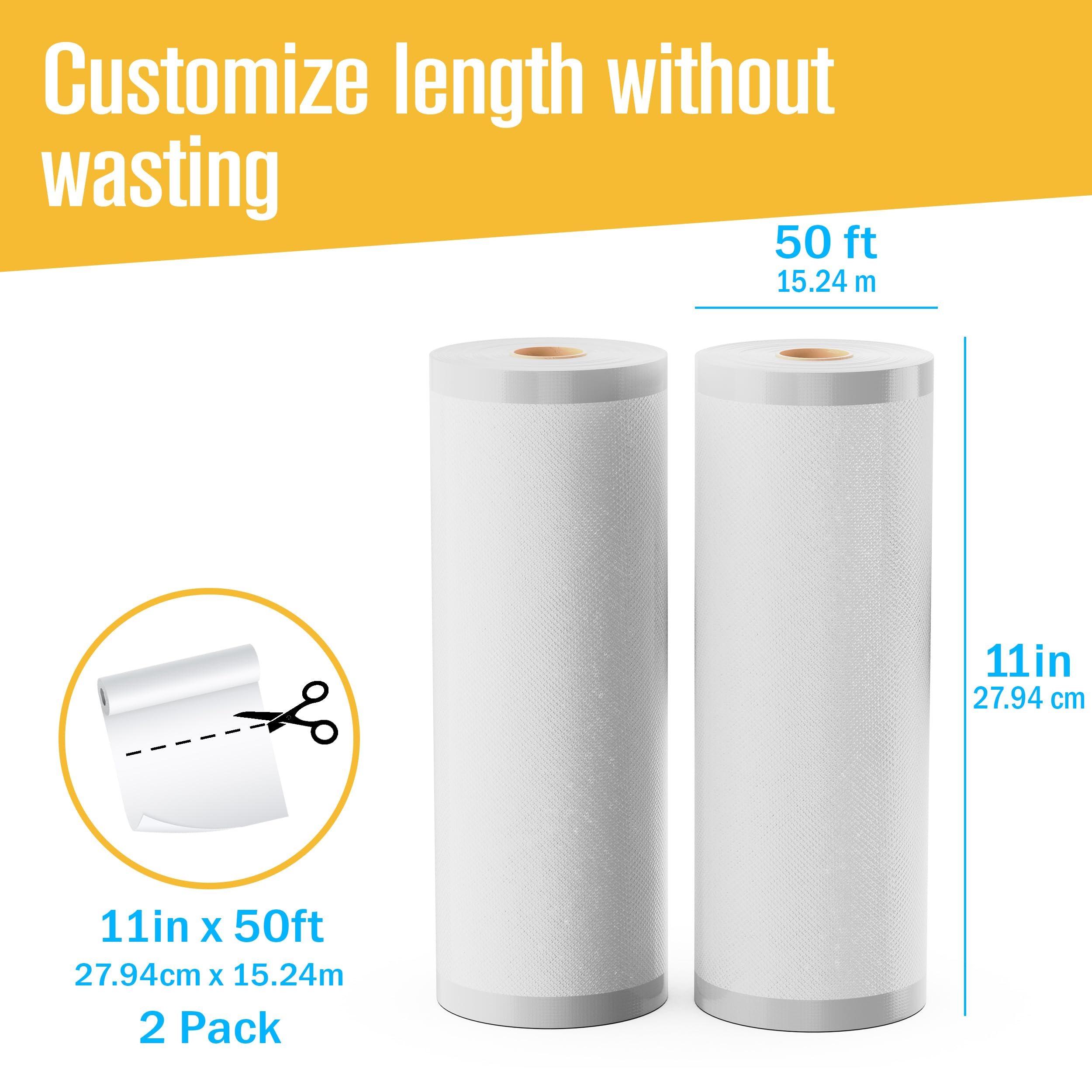 Houseables Vacuum Sealer Bags - 2 Rolls (11