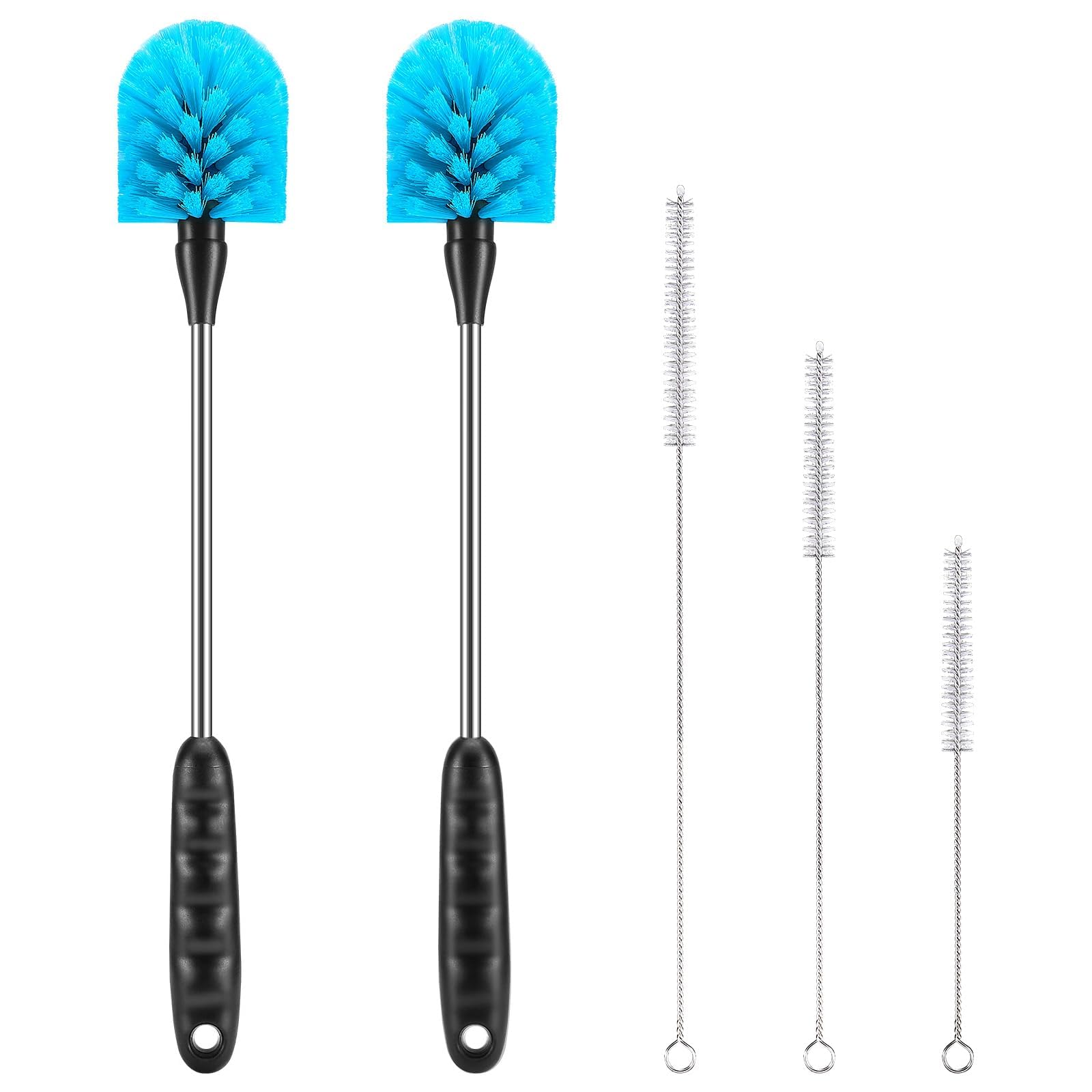 5-Pack Stainless Steel Bottle Cleaning Brush Set with 15