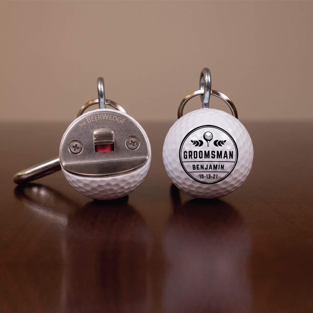 Personalized Golf Ball Bottle Opener - Unique Groomsmen Gift for Golf Lovers, Handmade from Real Golf Ball - Perfect for Weddings, Bachelor Parties & Golf Tournaments