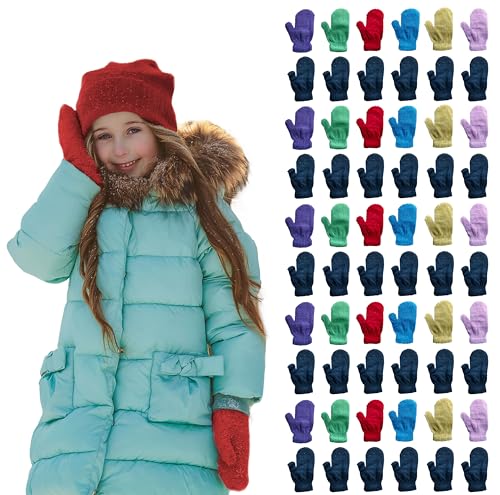 60 Pairs Solid Color Mittens