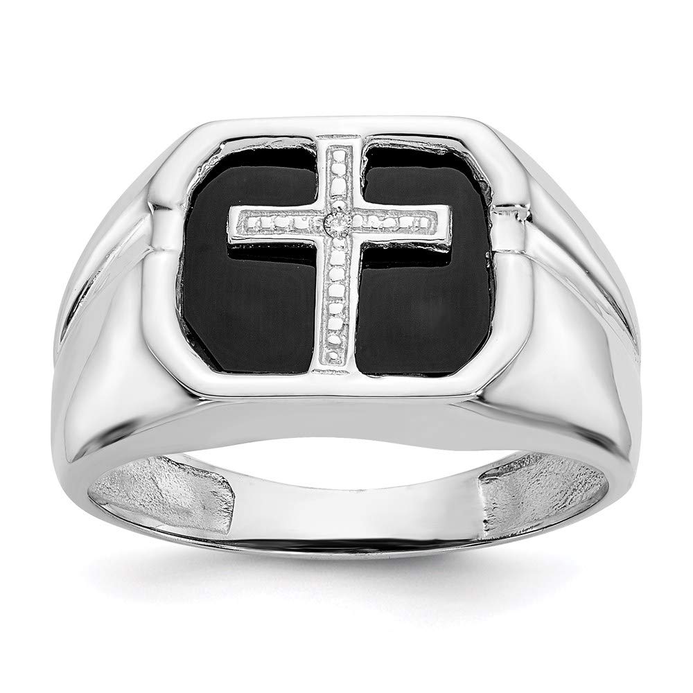 14K White Gold AA Diamond Men's Ring Size 10 - Elegant Wedding Band, Anniversary Gift for Him, Perfect for Engagements & Special Occasions