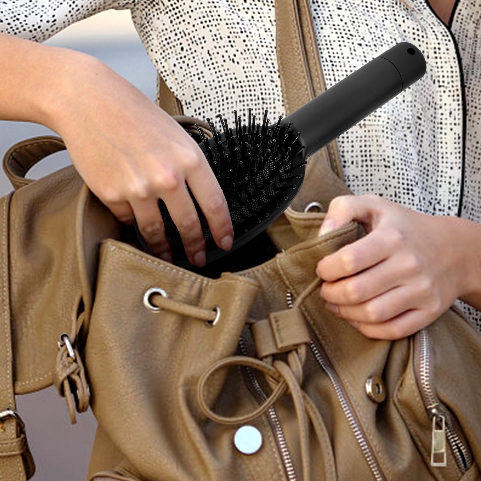 NUOBESTY Travel Hair Brush with Hidden Compartment - Secret Storage for Money, Cash, Keys, Pills & Jewelry - Compact Hairbrush for Men & Women - Perfect for Travel, Security & Emergency Hideaway