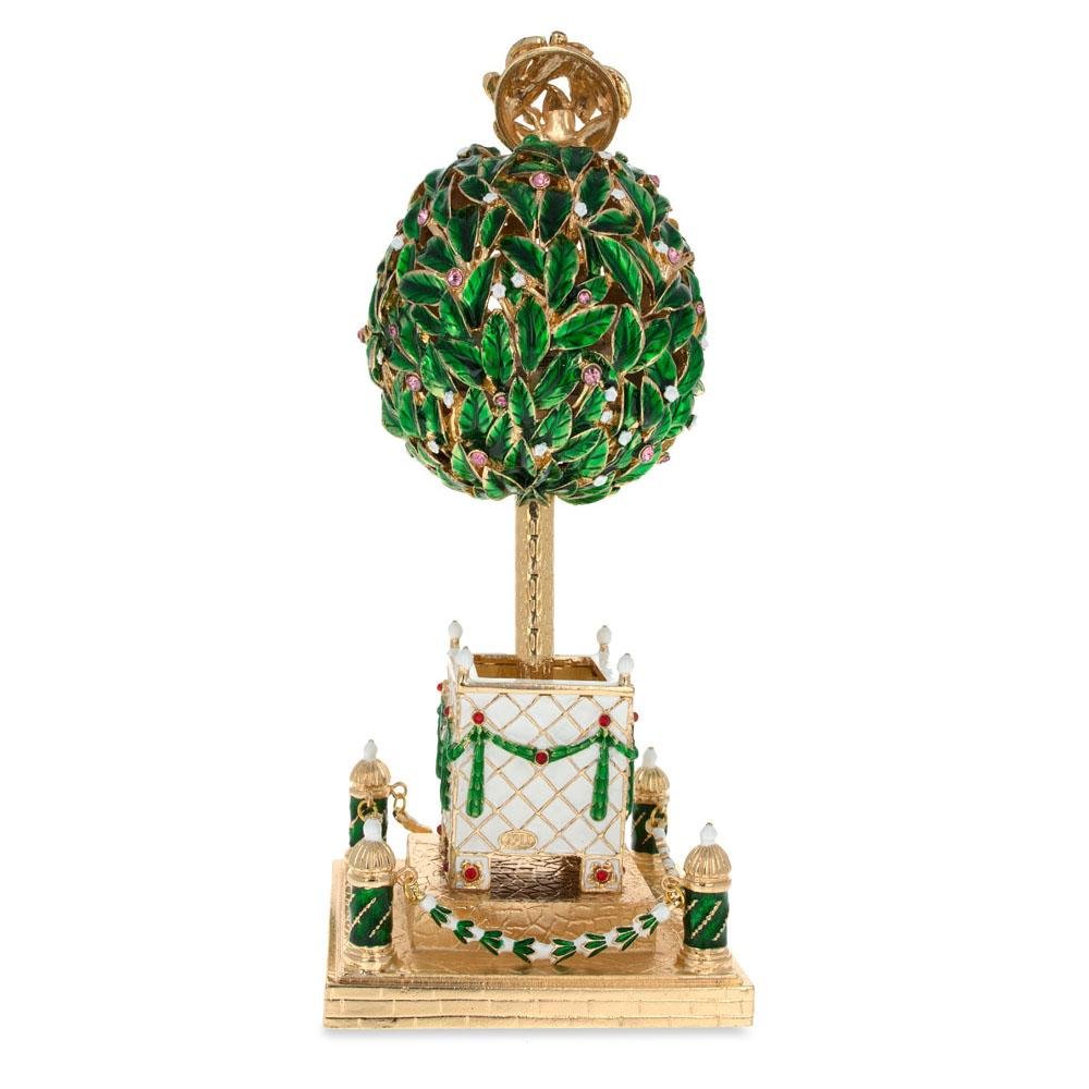 BestPysanky 1911 Bay Tree Royal Imperial Easter Egg - Hand-Painted Ukrainian Artisan Decor for Easter, Christmas & Home Display