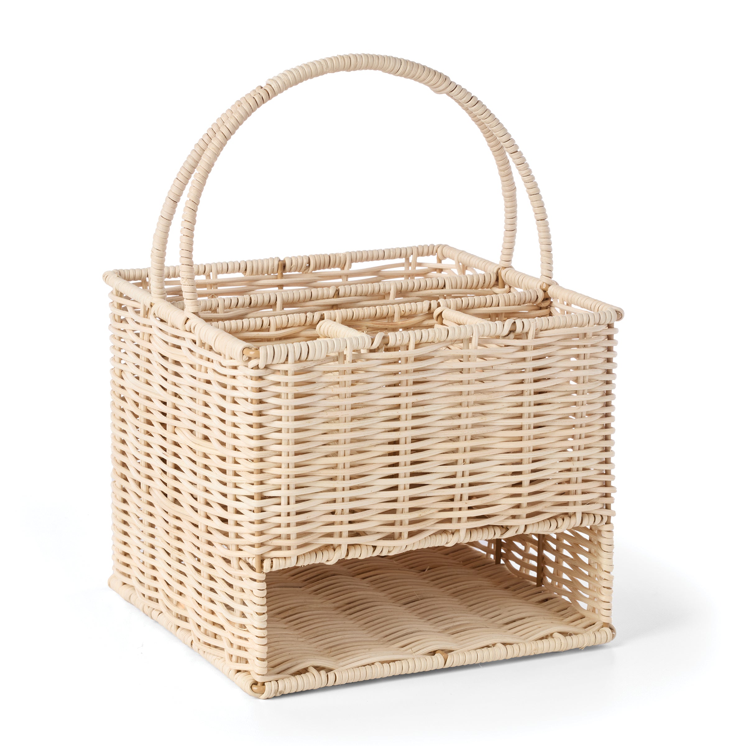 24 Seven Real Rattan Caddy - Premium Woven Storage Basket for Bathroom, Kitchen & Home Organization | Perfect for Towels, Toiletries & Cosmetics | Eco-Friendly & Durable Natural Material