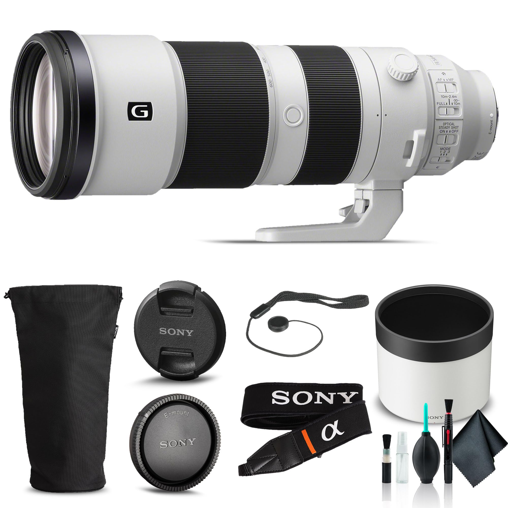 Sony FE 200-600mm f/5.6-6.3 G OSS Super Telephoto Zoom Lens (SEL200600G) with Cap Keeper & Cleaning Kit - Perfect for Wildlife, Sports & Nature Photography