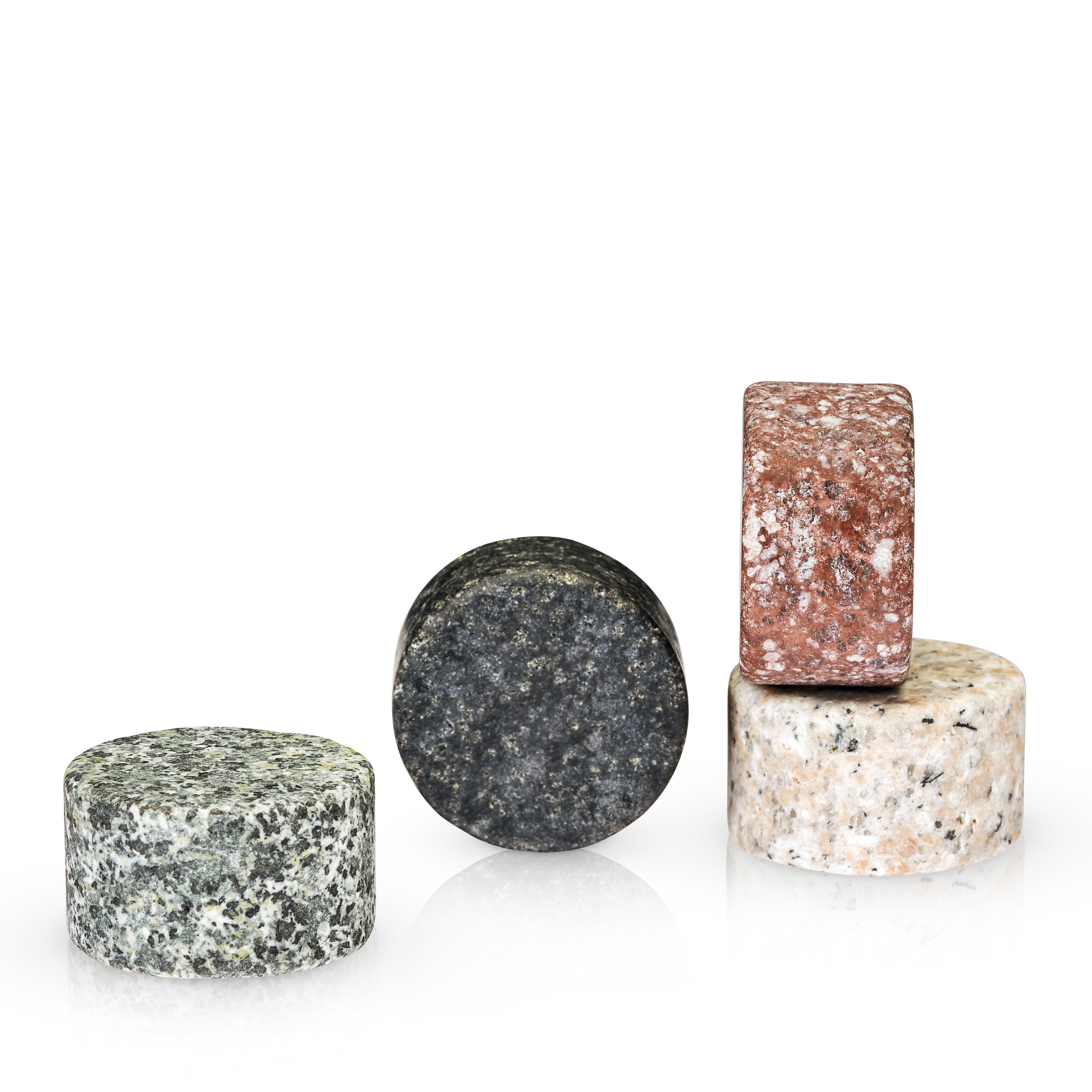 Premium Granite Coasters Set of 4 - Natural Stone Drink Coasters for Coffee Table, Bar & Home Decor - Multi-Color Glacier Rocks Design for Hot & Cold Beverages