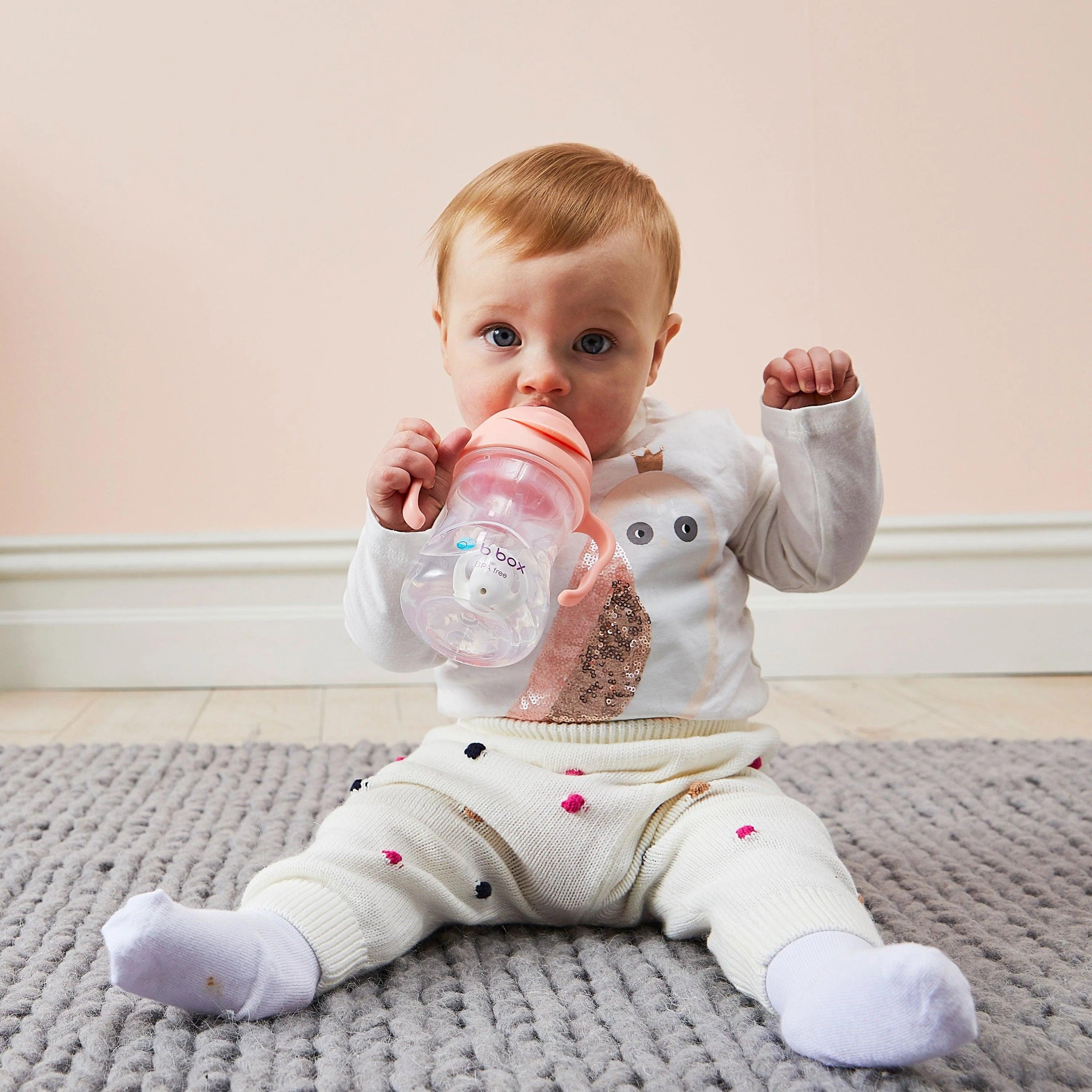 b.box Baby & Toddler Sippy Straw Cup 8oz/240ml - Leak Proof Spill Proof Drinking Cup for Infants & Kids - Perfect for Daycare, Travel & On-the-Go Hydration