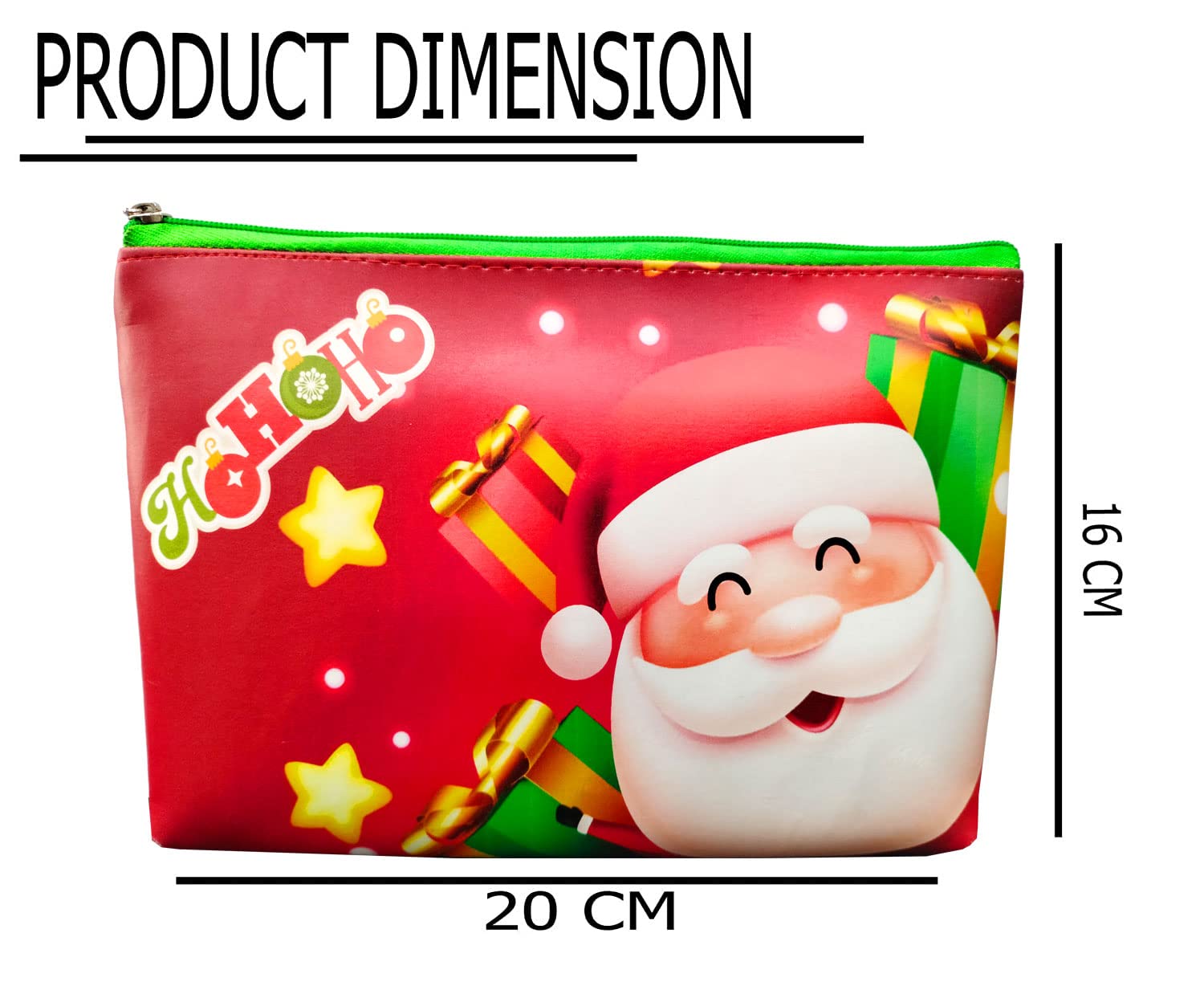 Neel® Large Capacity Santa Claus Themed Pencil Case for Kids - Waterproof Travel Pouch with Zipper Closure, Christmas & Birthday Gift for Girls & Boys (Red) - Perfect for School Supplies, Art Storage & Holiday Presents