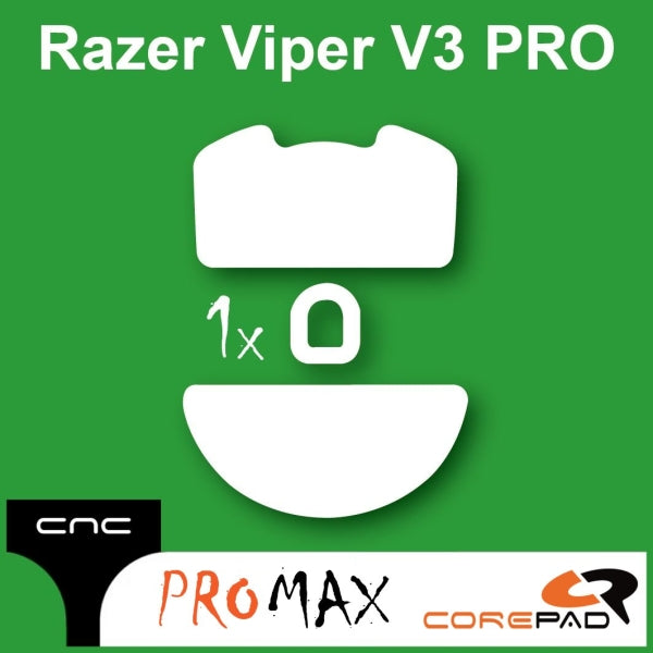 Corepad PRO MAX Skatez Mouse Feet for Razer Viper V3 Pro - Ultra Smooth Gliding Gaming Mouse Feet - Perfect for Esports, FPS, and Competitive Gaming