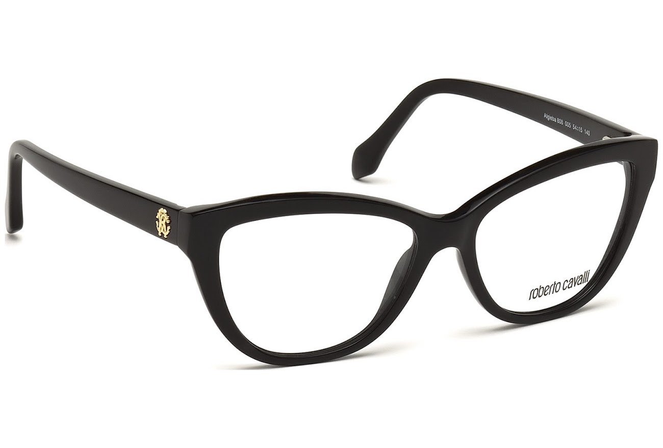Roberto Cavalli RC0808 Women's Black Acetate Sunglasses 54mm | Fashionable & UV Protection for Outdoor Activities, Beach, and Driving