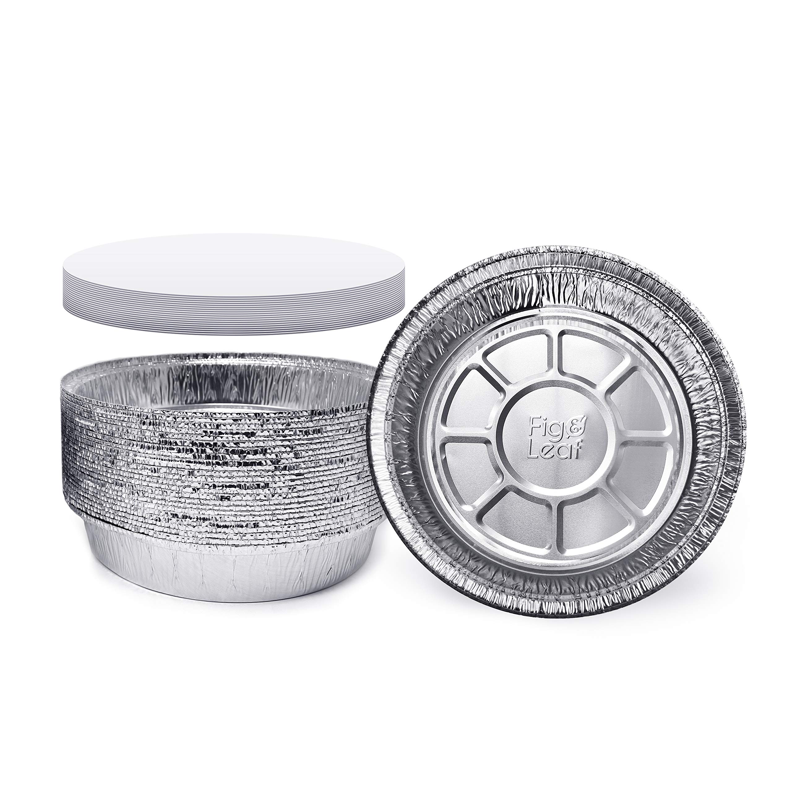 (60 Pack) Heavy Duty 7-Inch Round Aluminum Foil Pans with Board Lids - Disposable Baking Pans for Roasting, Cooking, Grilling & Meal Prep - Perfect for Parties, BBQs & Holiday Cooking