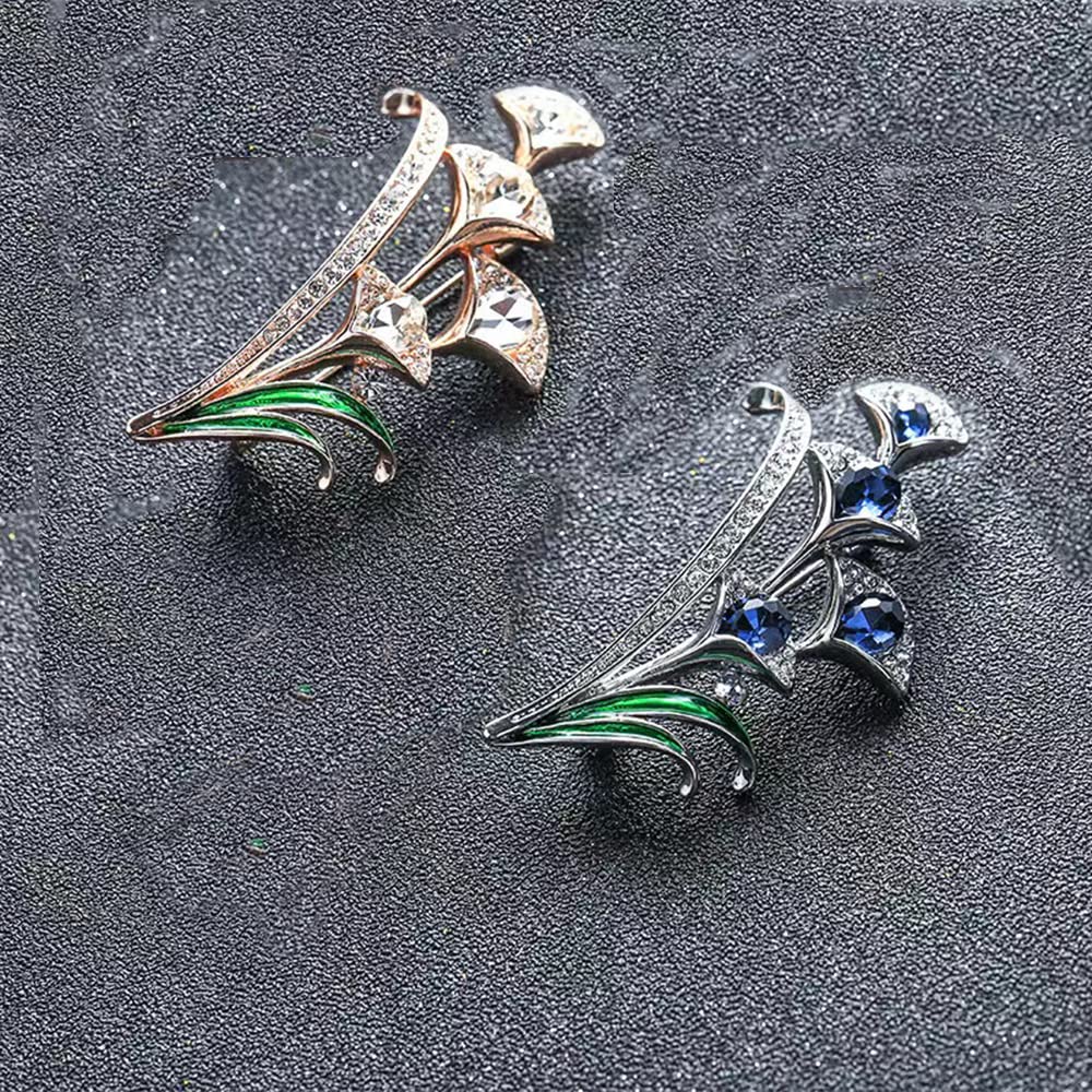Elegant Floral Crystal Rhinestone Brooch for Women - Wedding Bouquet Pin, Corsage, Prom & Party Accessories - YEFUNLIY Fashion Jewelry for Special Occasions