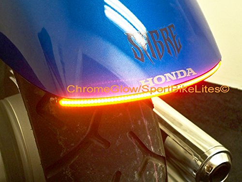 Fender Eliminator Kit with Integrated LED Taillight for Honda Sabre VT1300CS - Brake & Turn Signals - Clear Lens - Perfect for Motorcycle Customization & Night Riding Safety