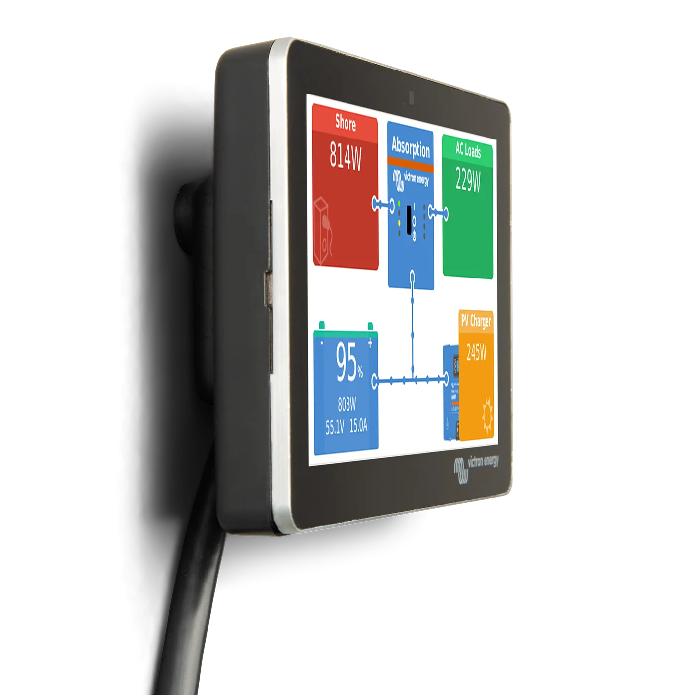 Victron GX Touch Wall Mount Hardware - Monitor Solar & Marine Power Systems - Perfect for RV, Boat & Off-Grid Energy Management