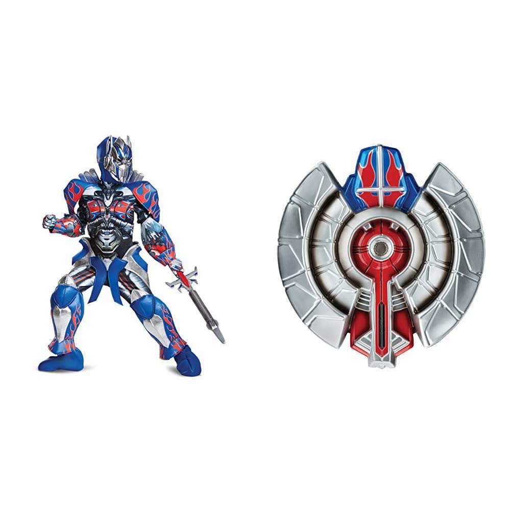 Optimus Prime Movie Prestige Costume for Kids (Blue, Size 4-6) with Official Movie Shield - Perfect for Halloween, Cosplay & Comic-Con Events