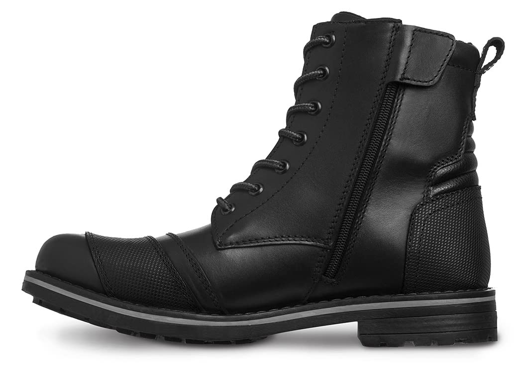 WORKLAND 89729 Men's Motorcycle Boots - Leather Biker Boots with Zipper Closure & Ankle Support for Touring - Durable Riding Shoes for Men - Perfect for Long-Distance Motorcycle Trips & Urban Commuting
