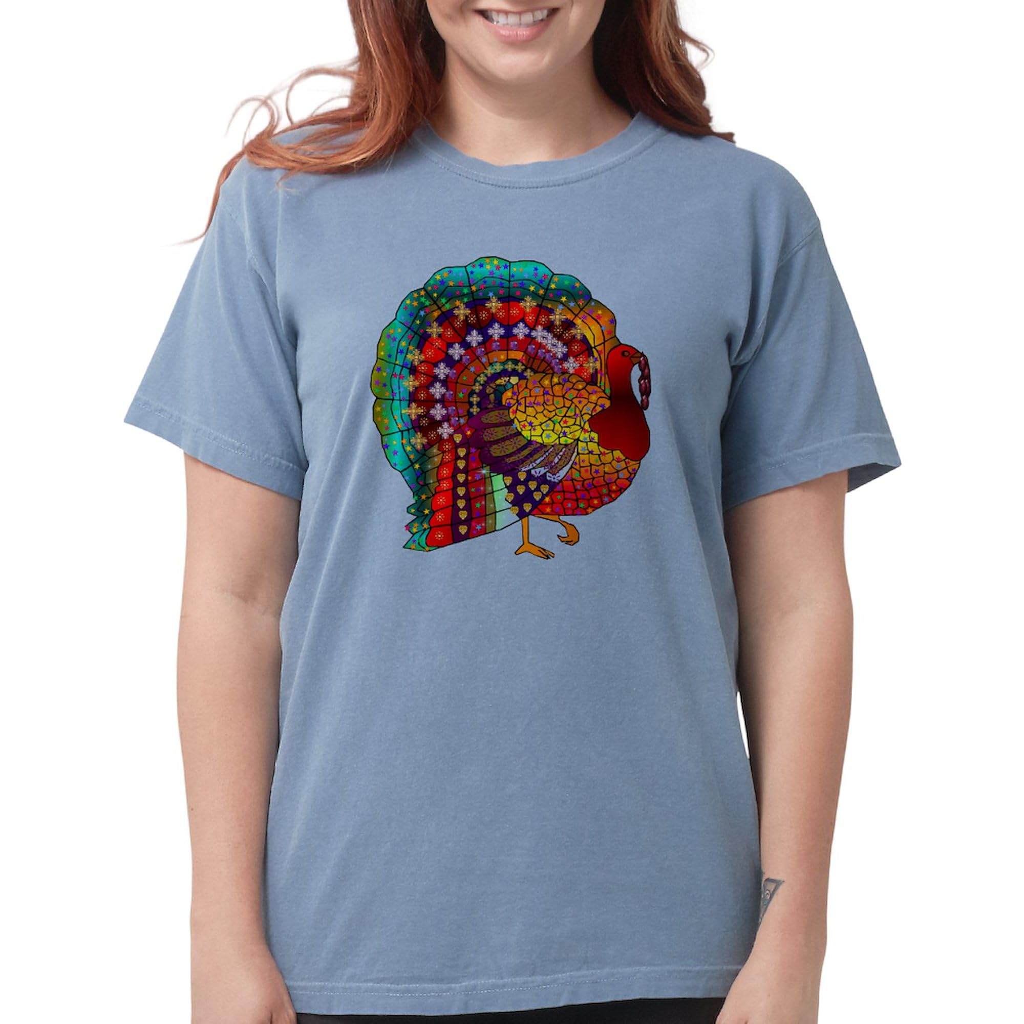 Thanksgiving Turkey Graphic T-Shirt for Women - Comfort Colors Jeweled Design | Casual Holiday Outfit & Family Gathering Apparel