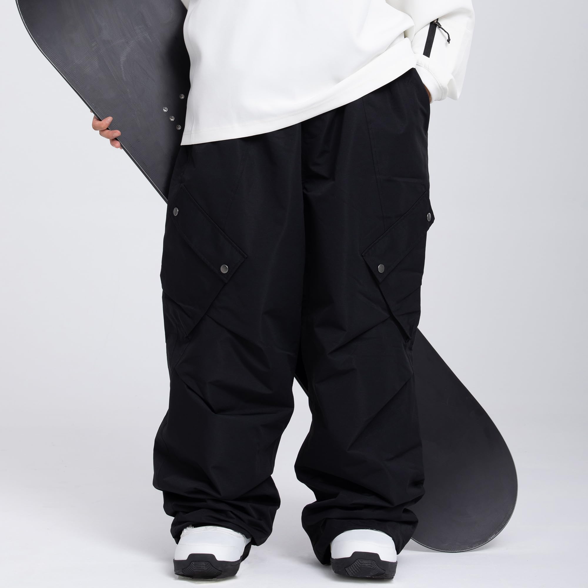**SNOWVERB Women's & Men's Waterproof Ski Pants - Loose Fit Cargo Snow Pants for Winter Sports, Streetwear & Outdoor Activities**